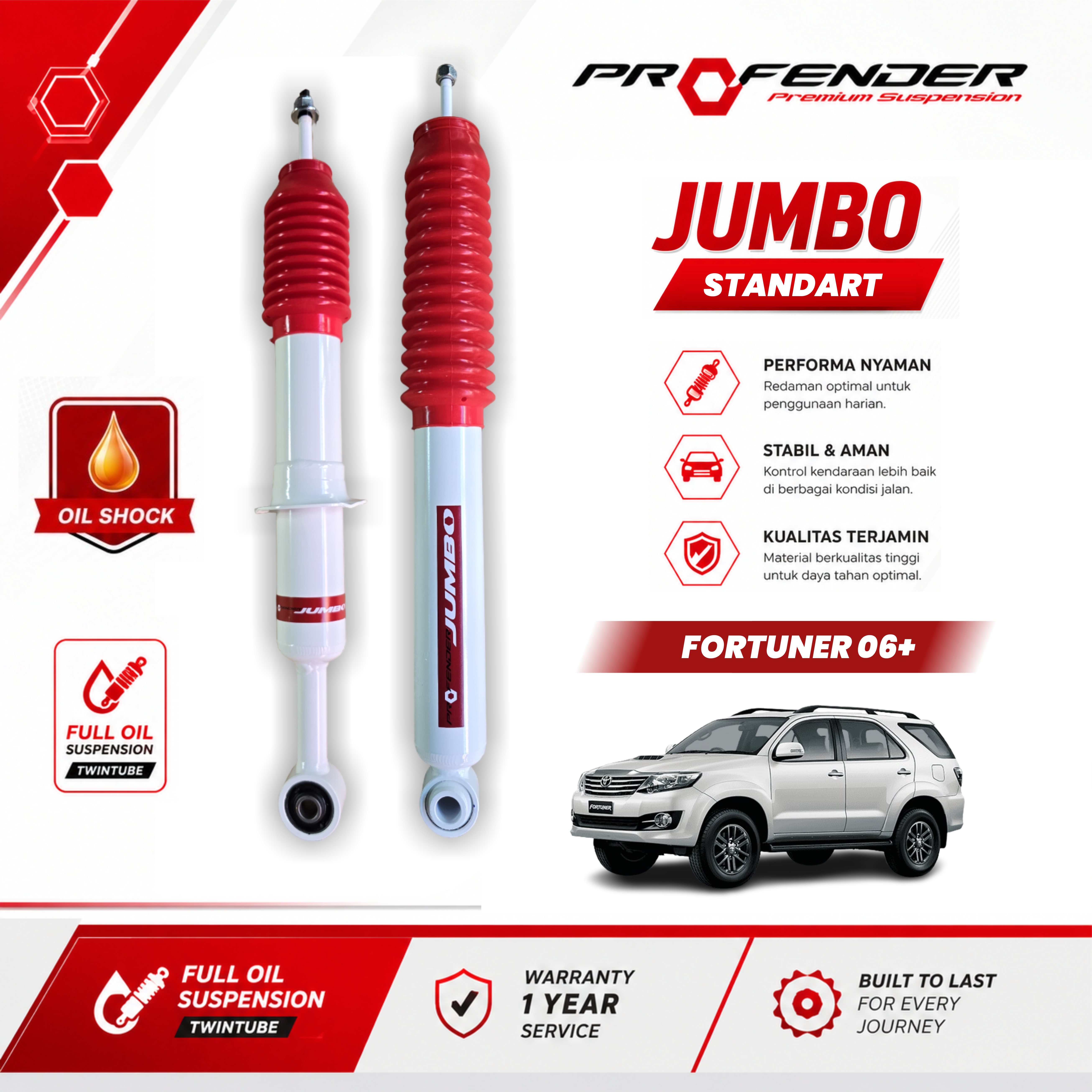 PROFENDER JUMBO OIL SHOCK TOYOTA FORTUNER 06+