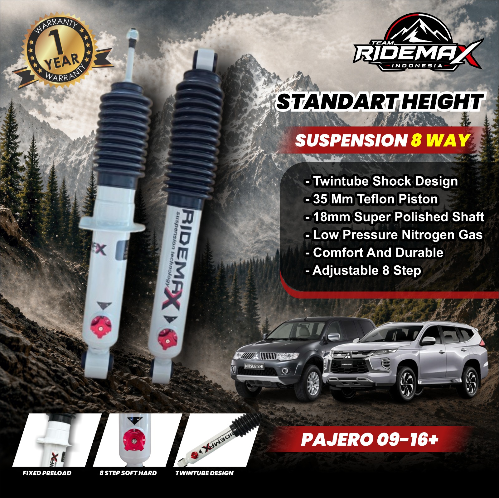 PROFENDER RIDEMAX 8 STEP MITSUBISHI PAJERO SPORT 08+