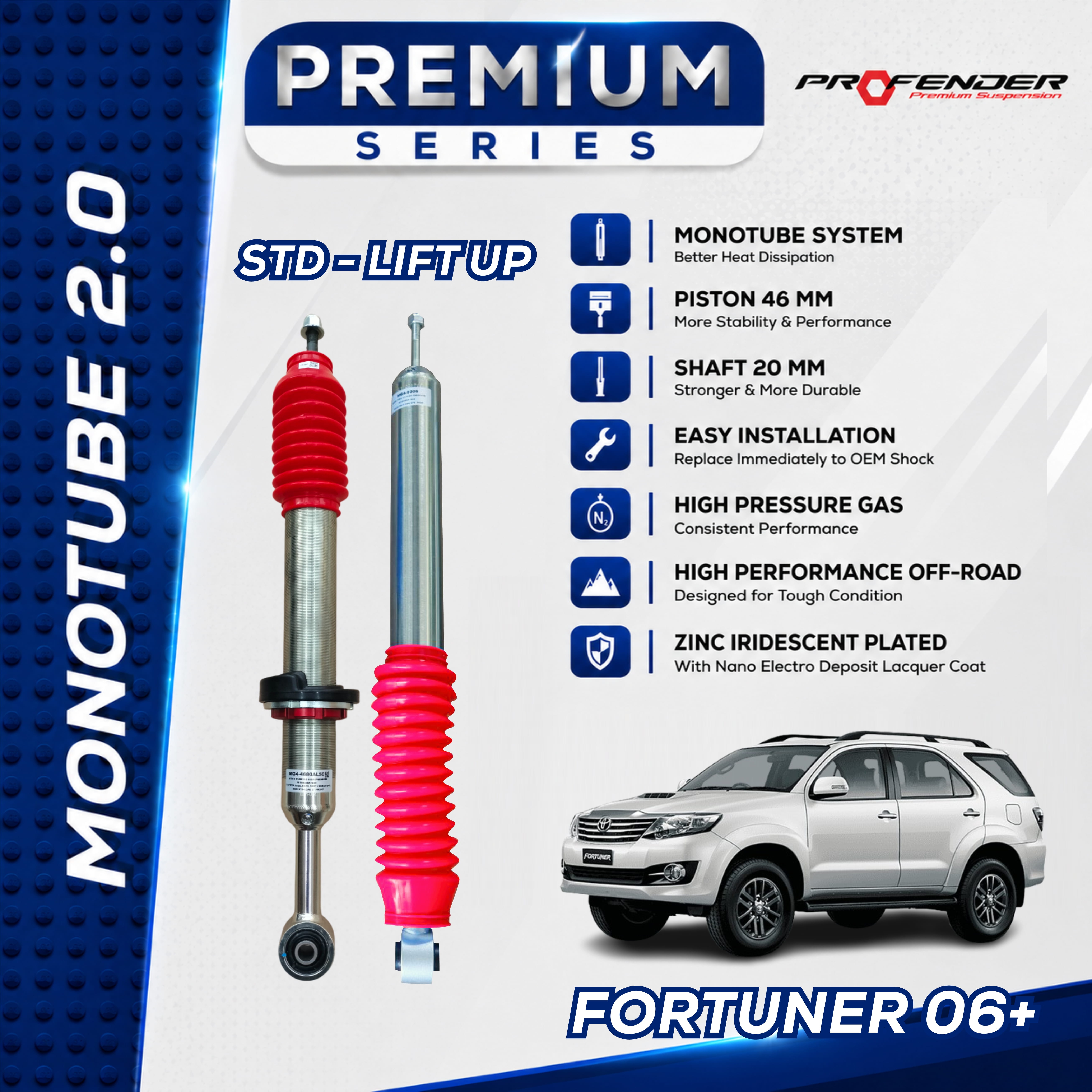 PROFENDER PREMIUM SERIES Monotube 2.0 TOYOTA FORTUNER 06+