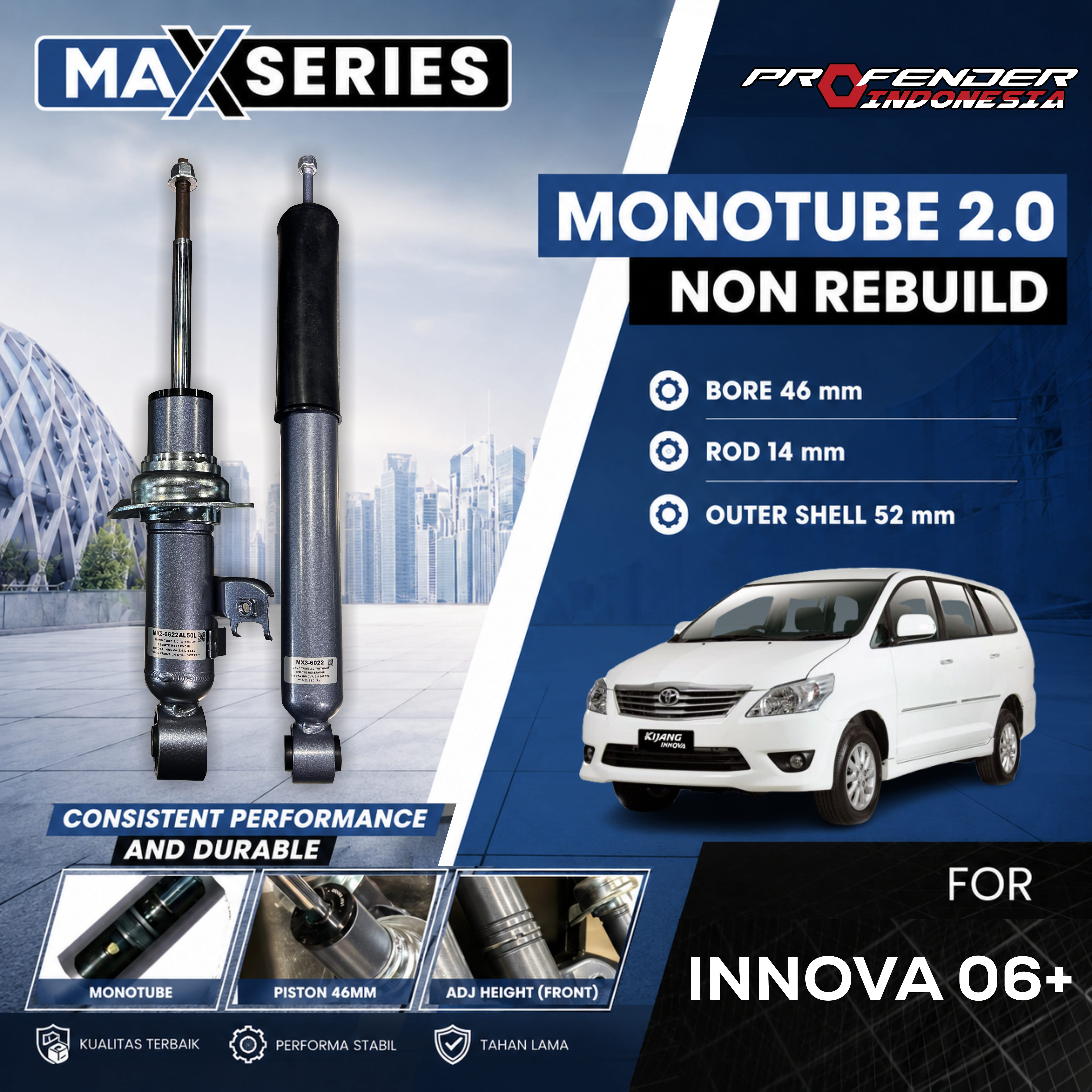 PROFENDER MAX SERIES Monotube (non rebuildable) TOYOTA INNOVA 06+
