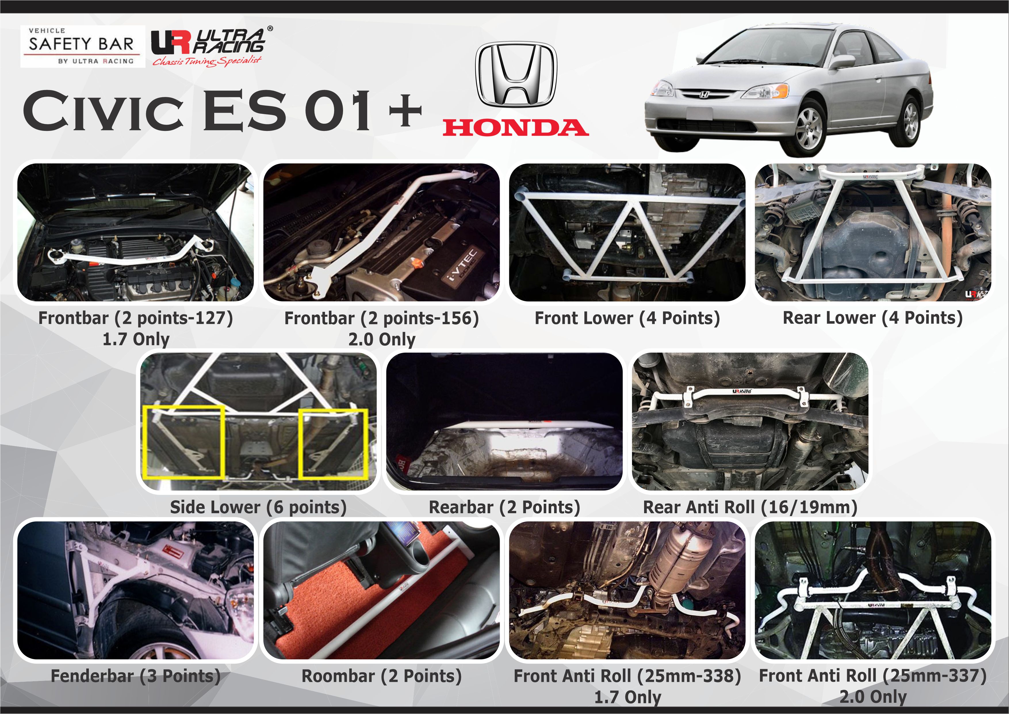 ULTRA RACING STABILISER BAR HONDA CIVIC ES 01+