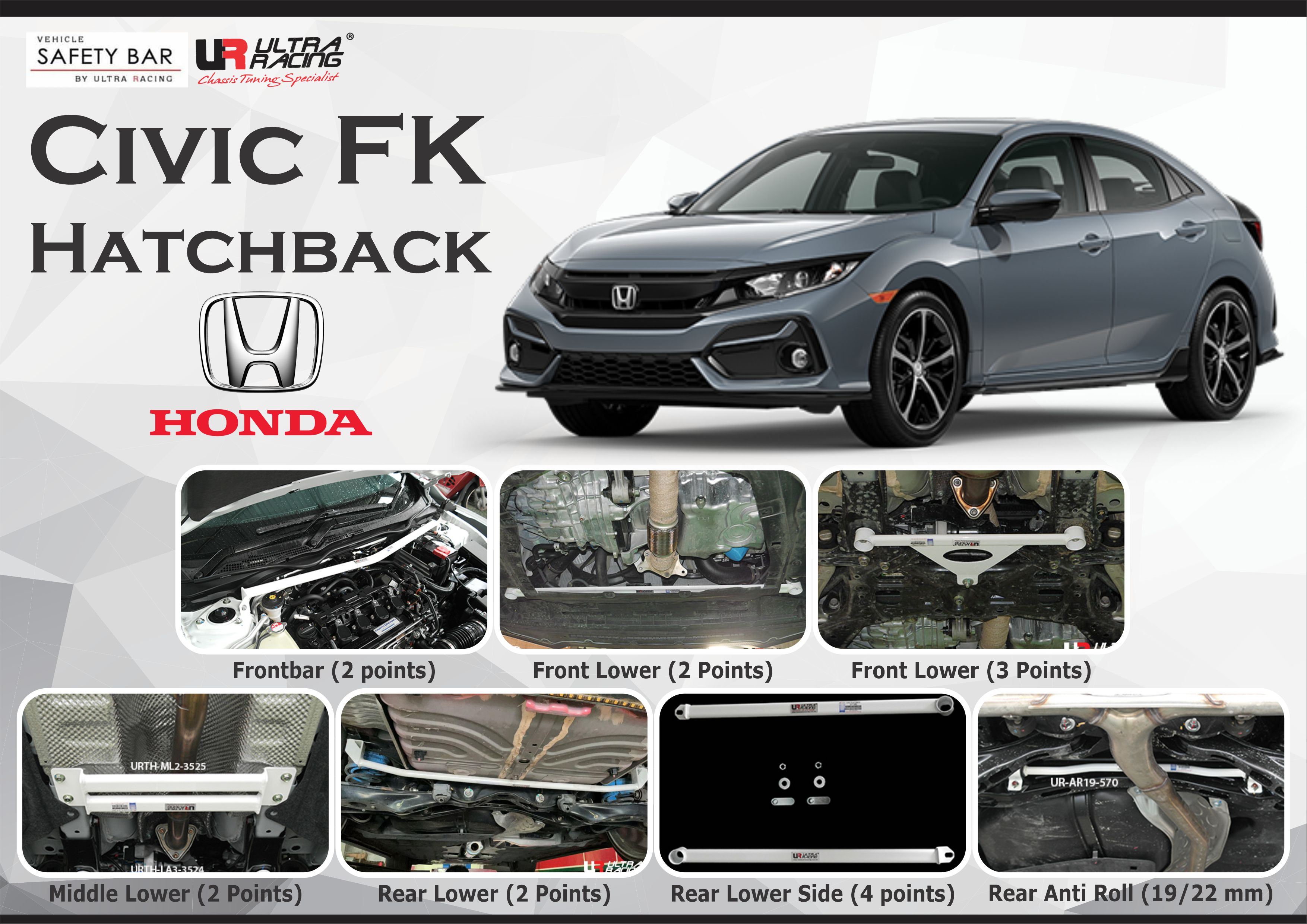 ULTRA RACING STABILISER BAR HONDA CIVIC FK HATCHBACK 16+