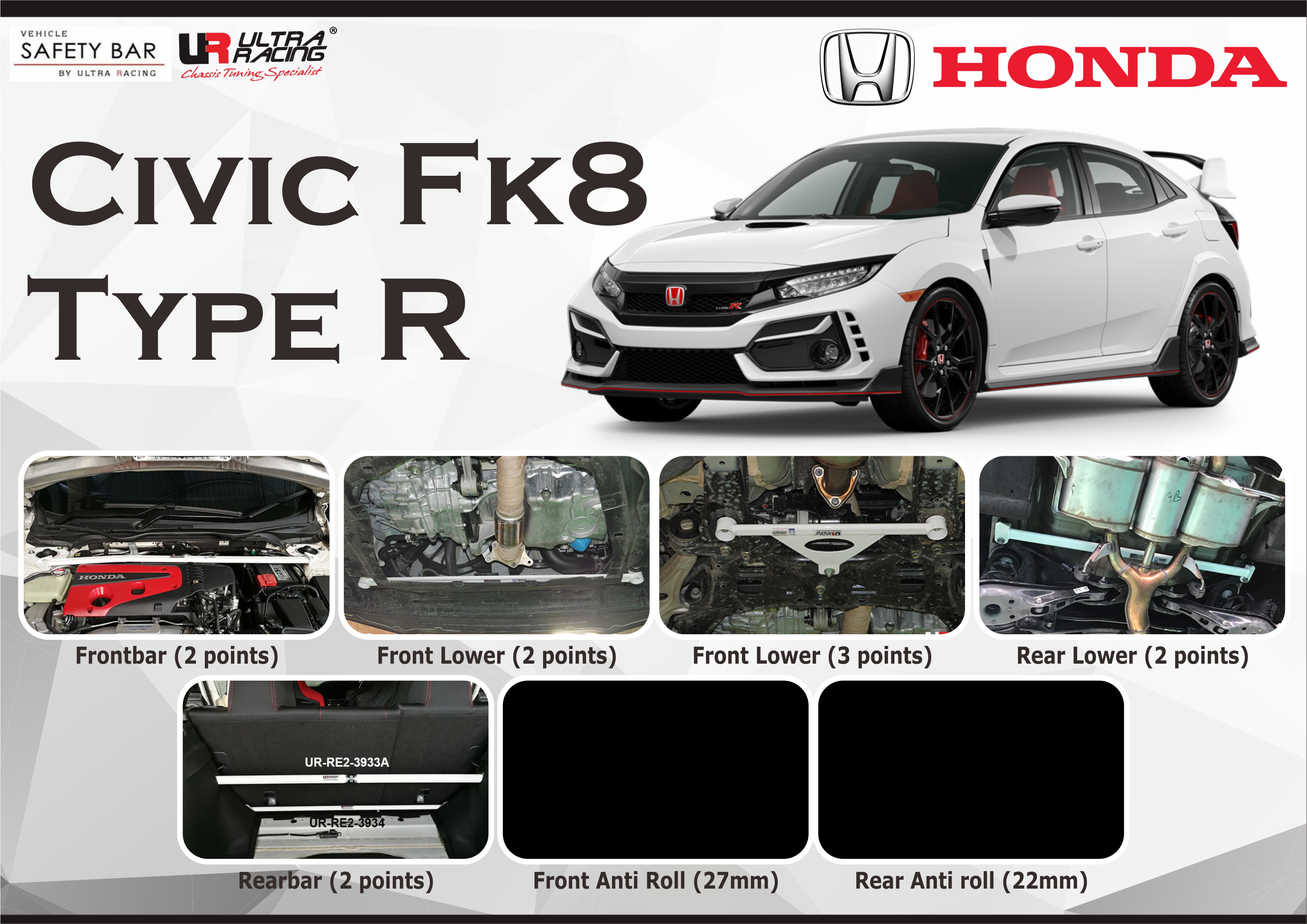 ULTRA RACING STABILISER BAR HONDA CIVIC FK8 TYPE R 16+