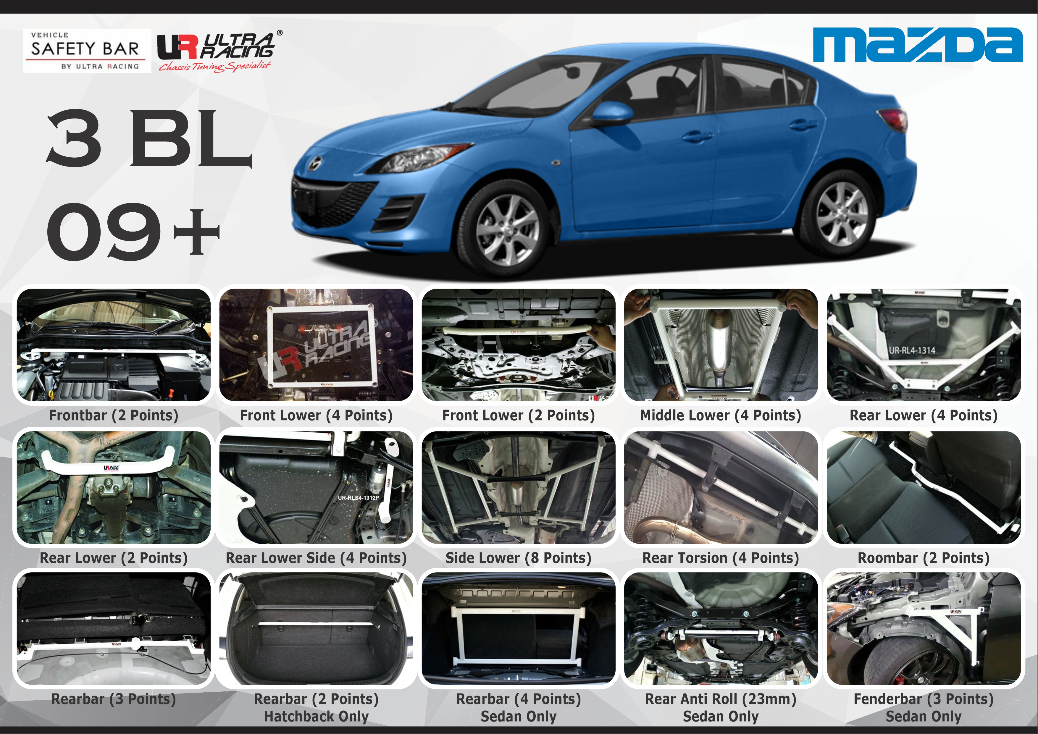 ULTRA RACING STABILISER BAR MAZDA 3 BL 09+