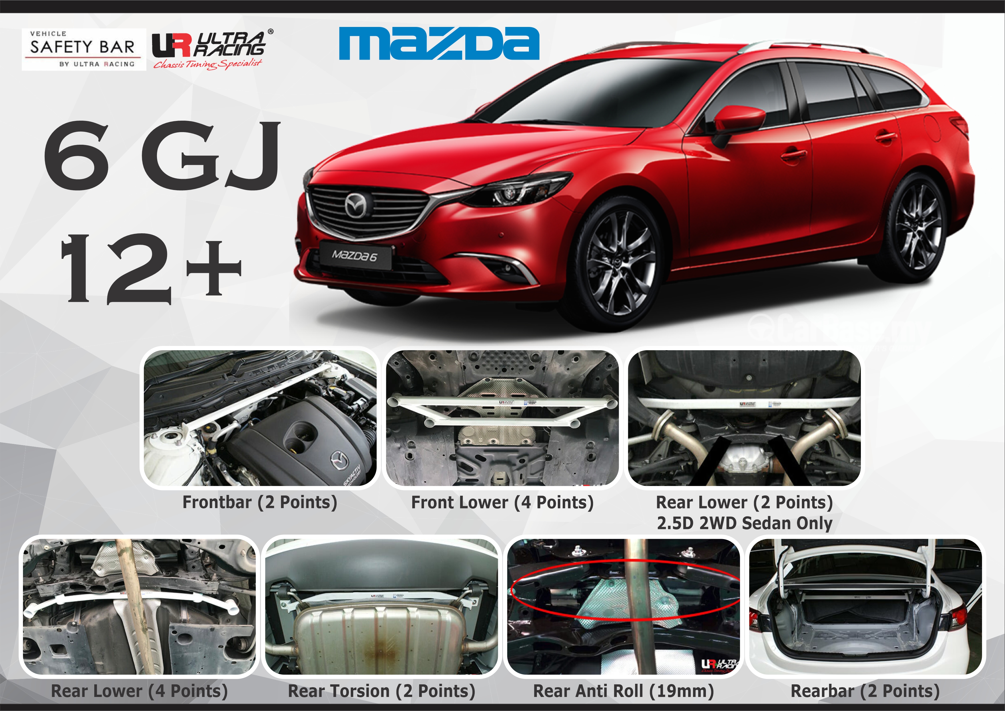 ULTRA RACING STABILISER BAR MAZDA 6 GJ 12+