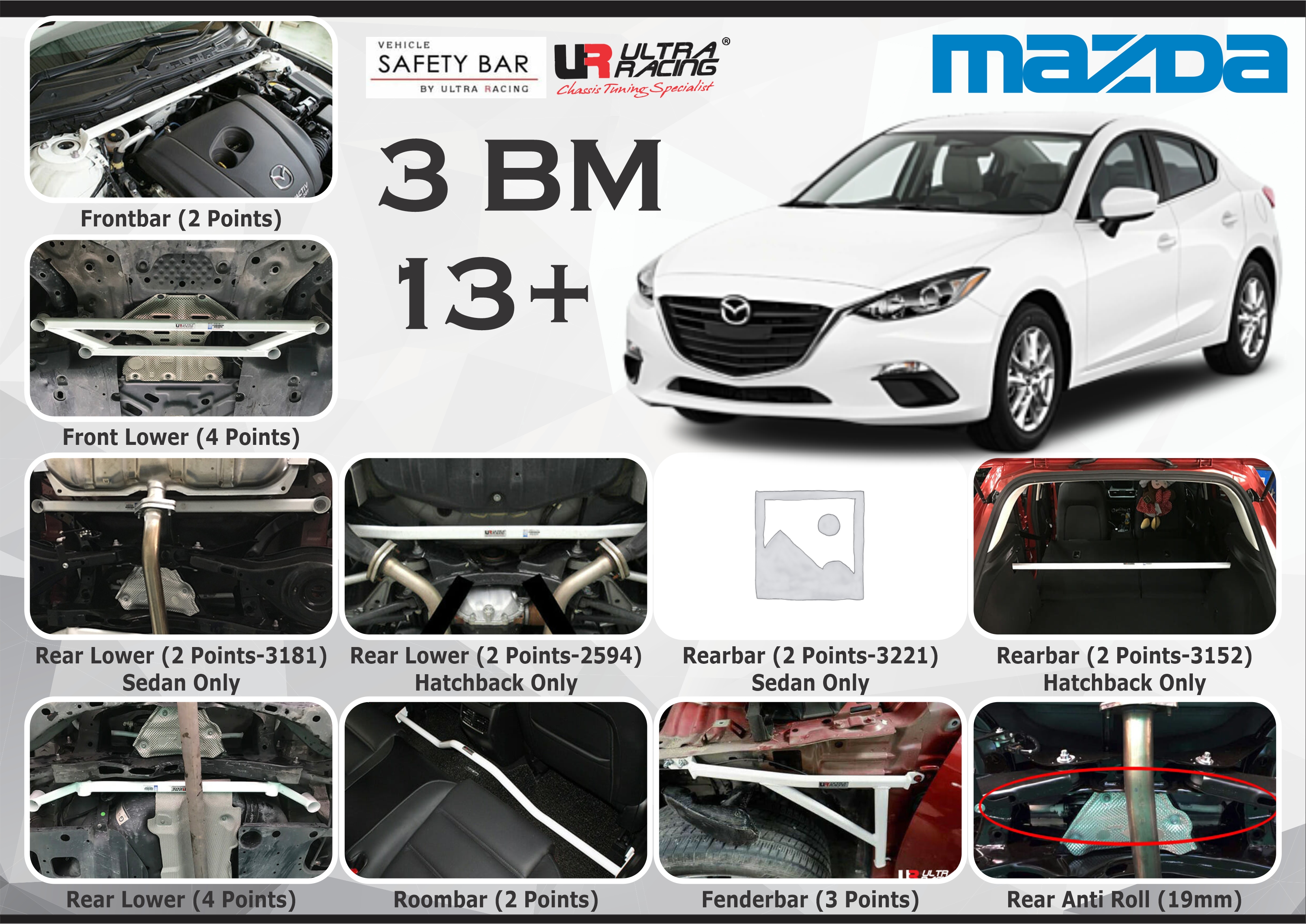 ULTRA RACING STABILISER BAR MAZDA 3 BM 13+