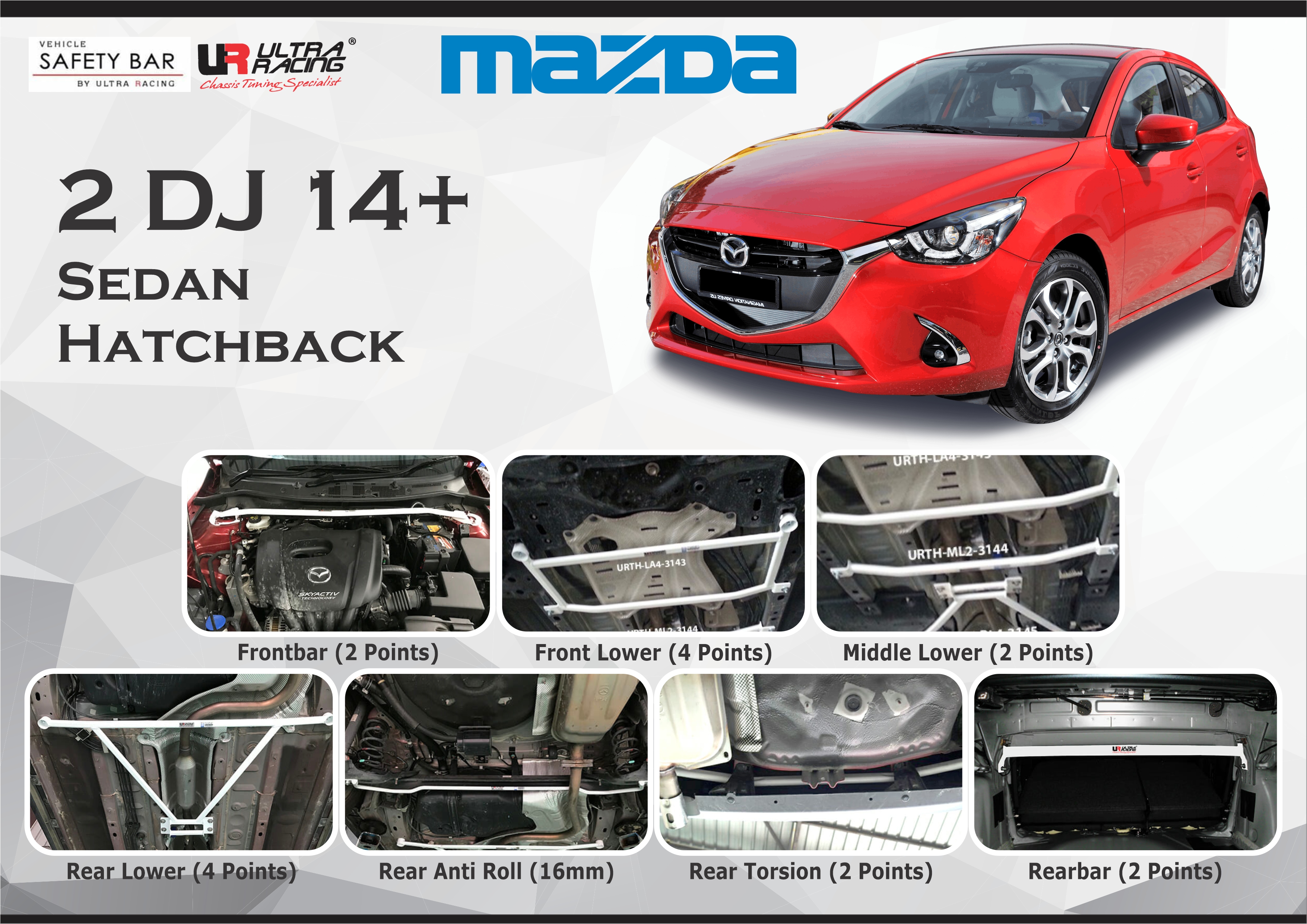 ULTRA RACING STABILISER BAR MAZDA 2 DJ 14+
