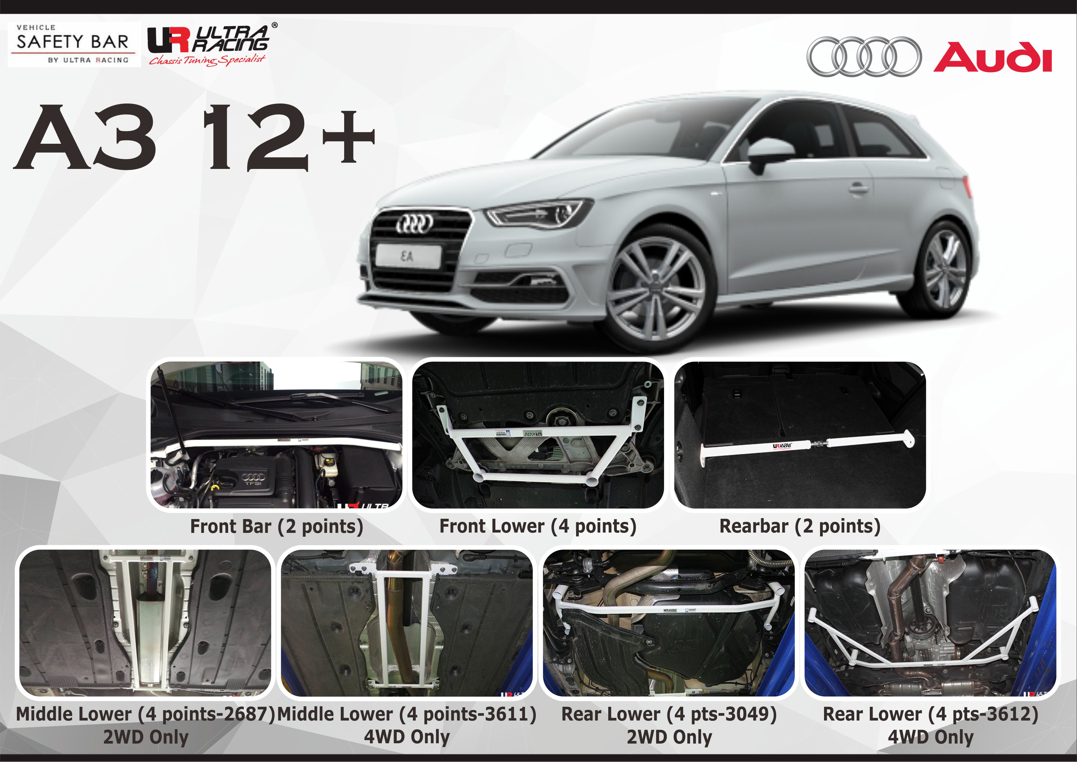 ULTRA RACING STABILISER BAR AUDI A3 12+
