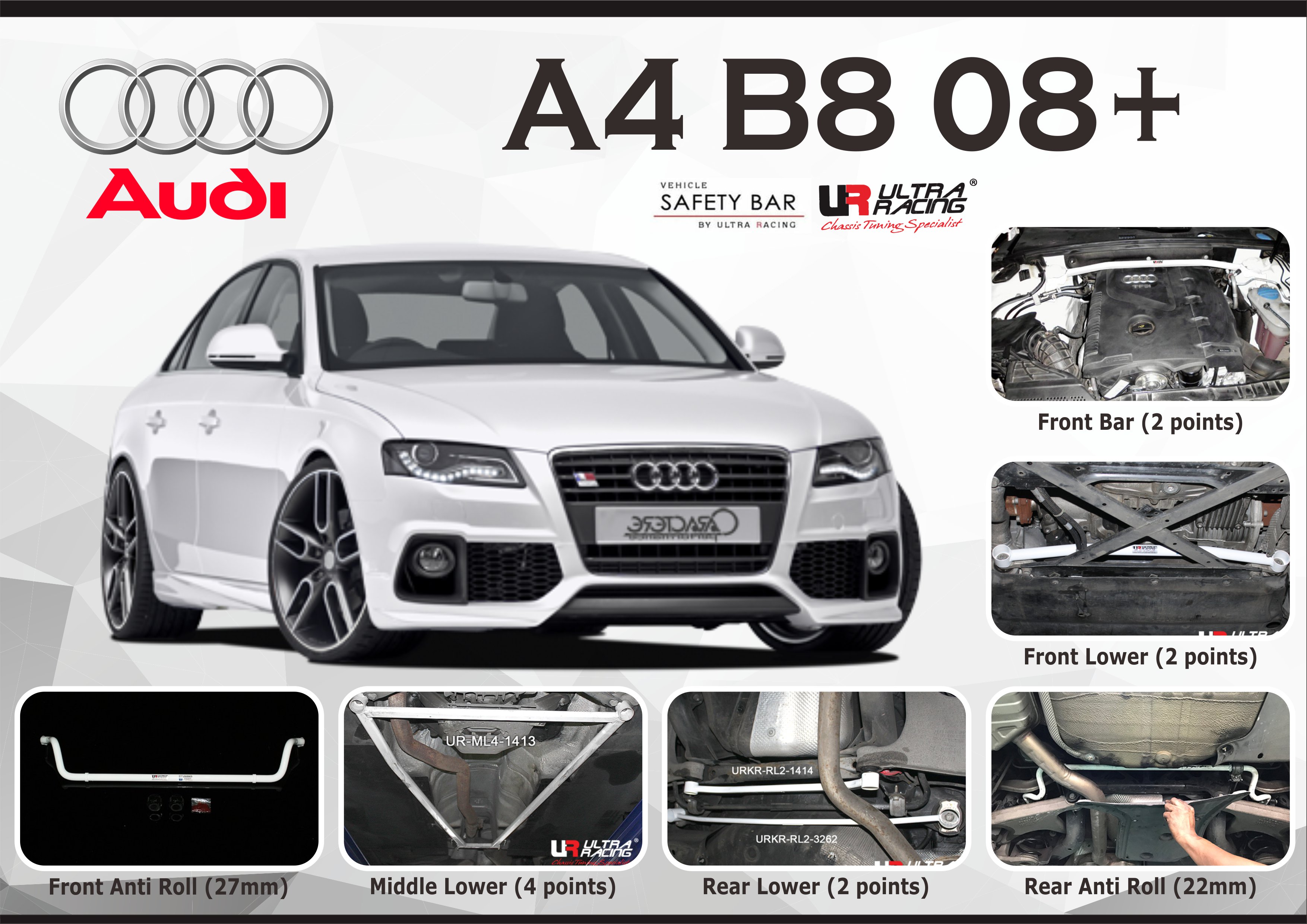 ULTRA RACING STABILISER BAR AUDI A4 B8 08+
