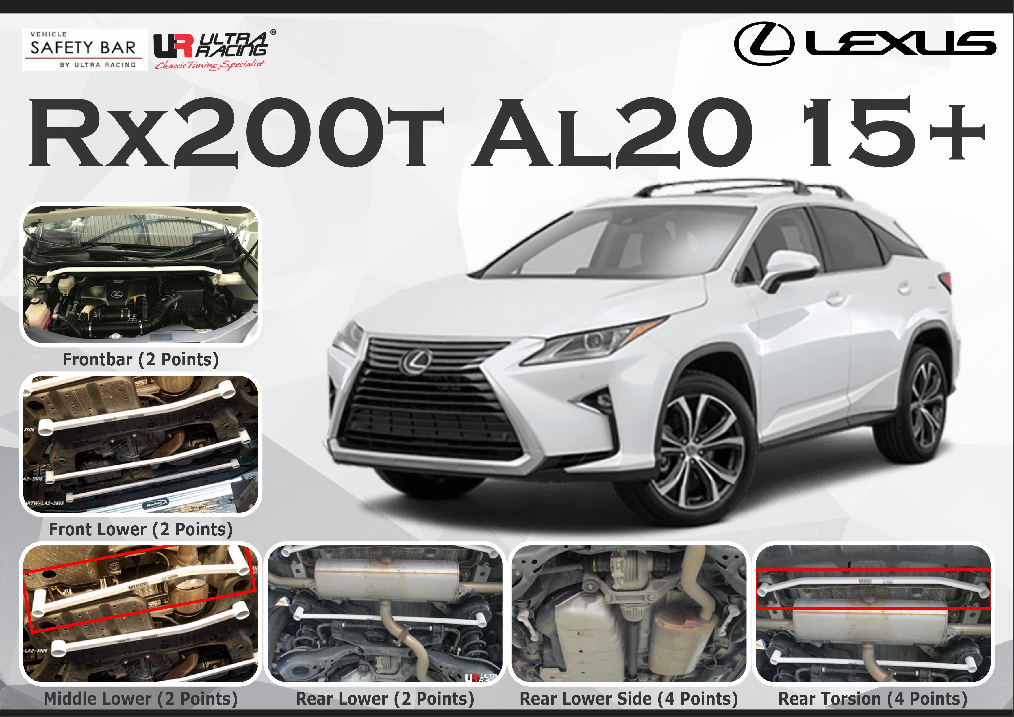 ULTRA RACING STABILISER BAR LEXUS RX200T AL20 16+