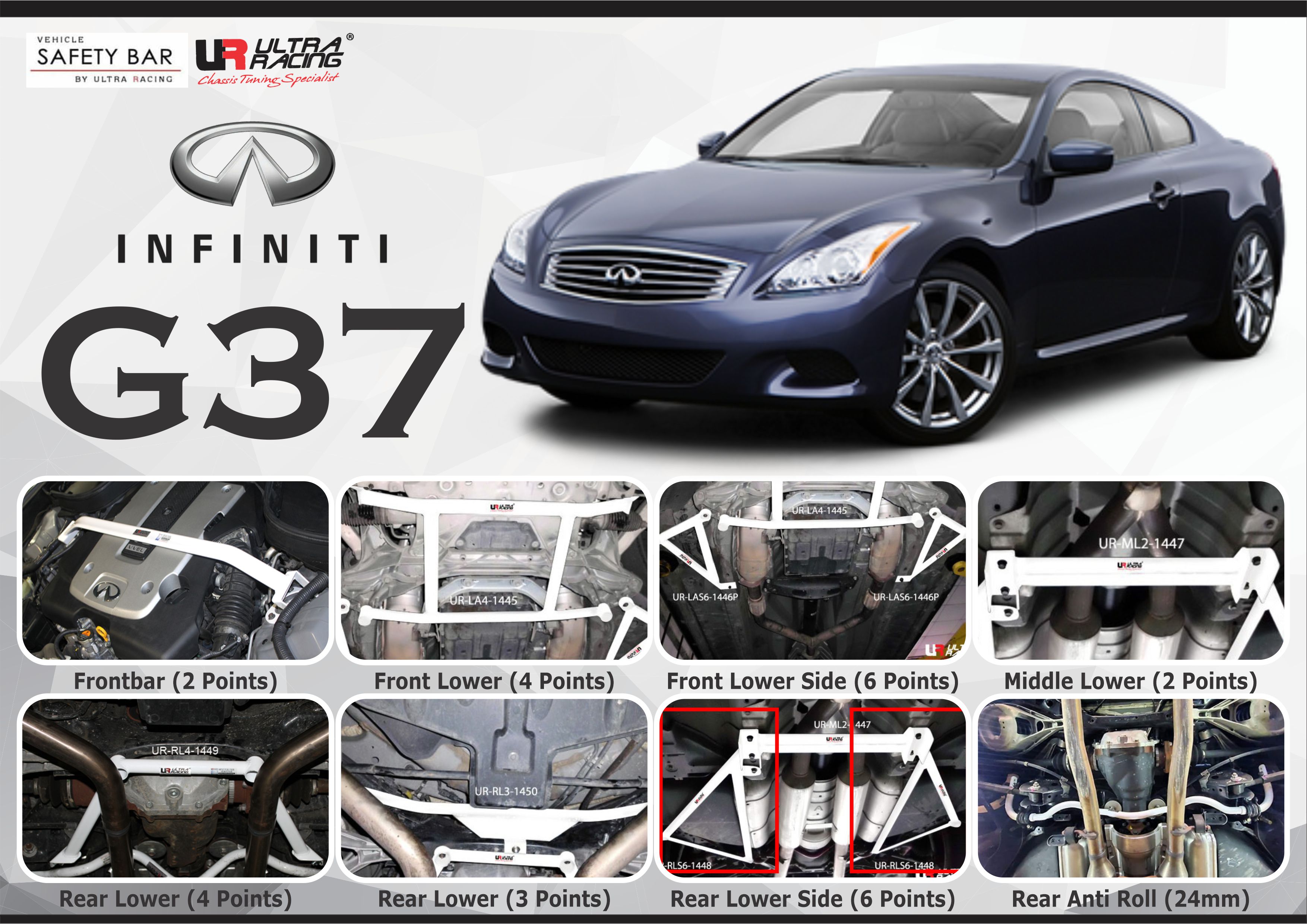 ULTRA RACING STABILISER BAR INFINITY G37 09+