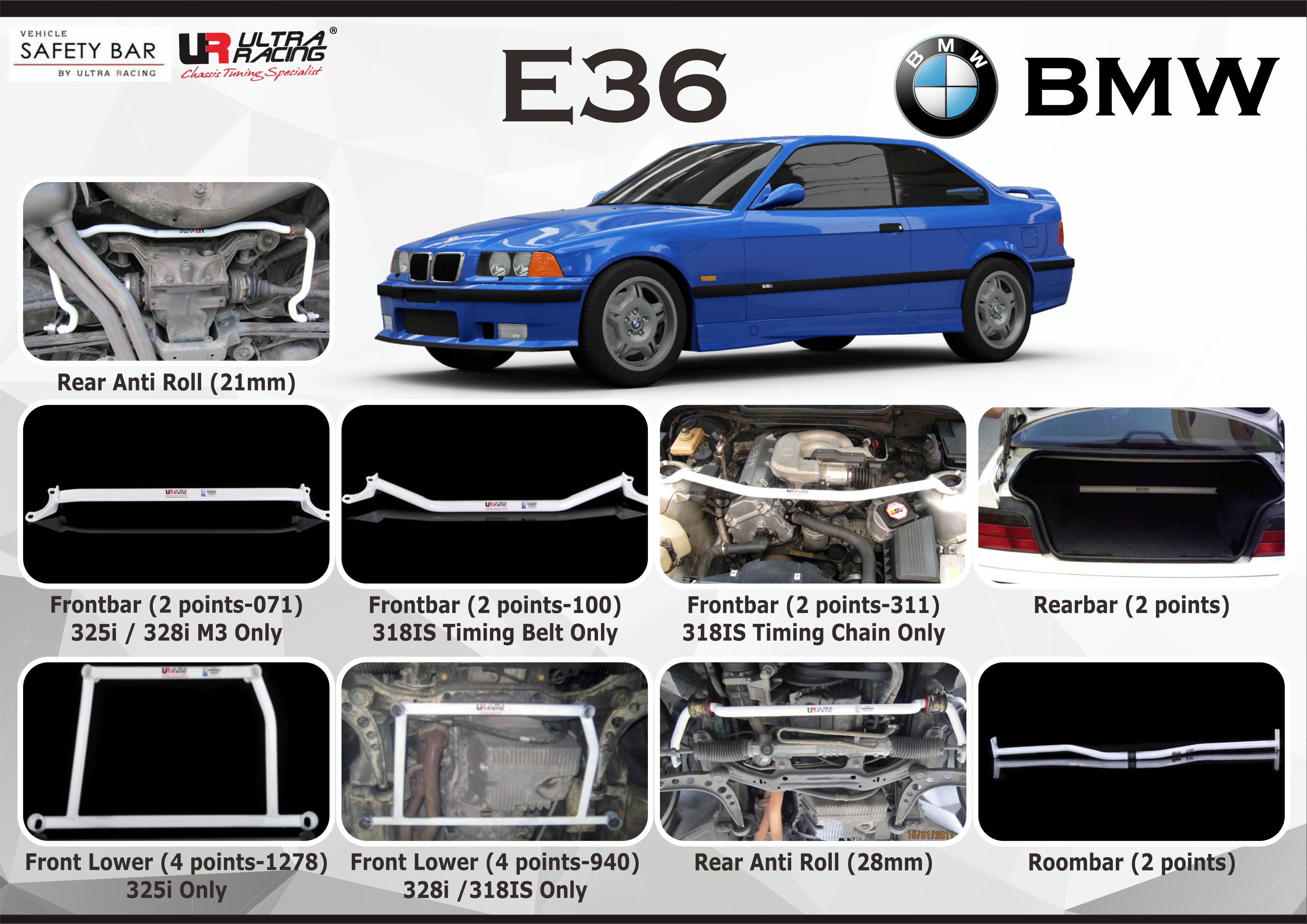 ULTRA RACING STABILISER BAR BMW E36