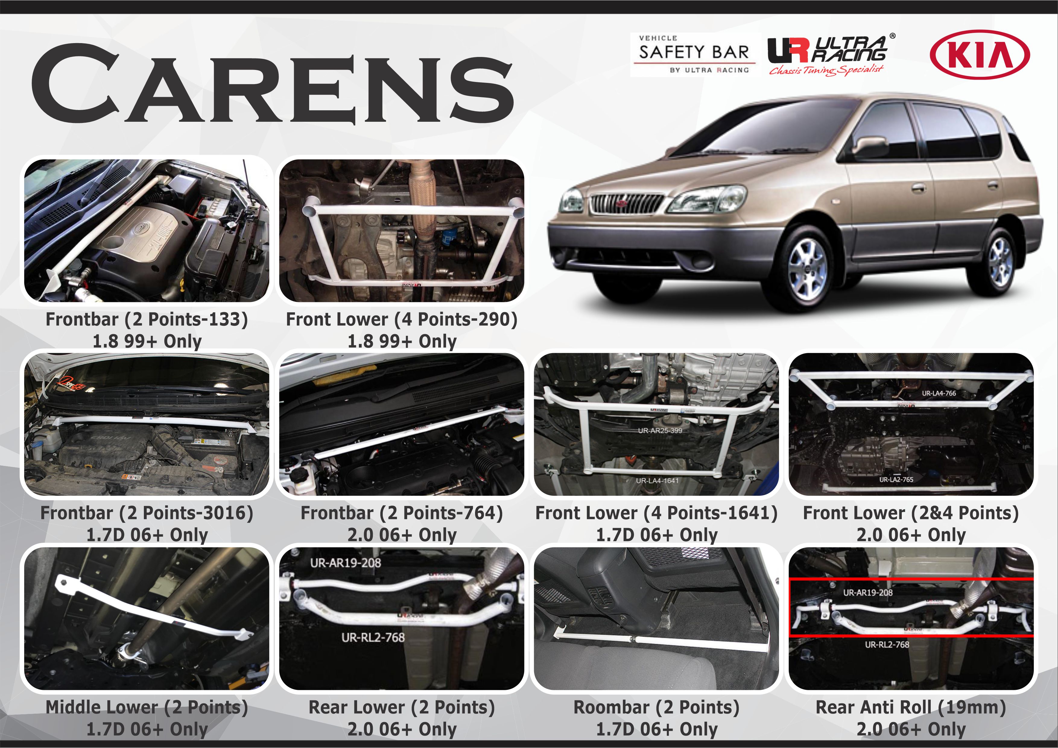 ULTRA RACING STABILISER BAR KIA CARENS 99+