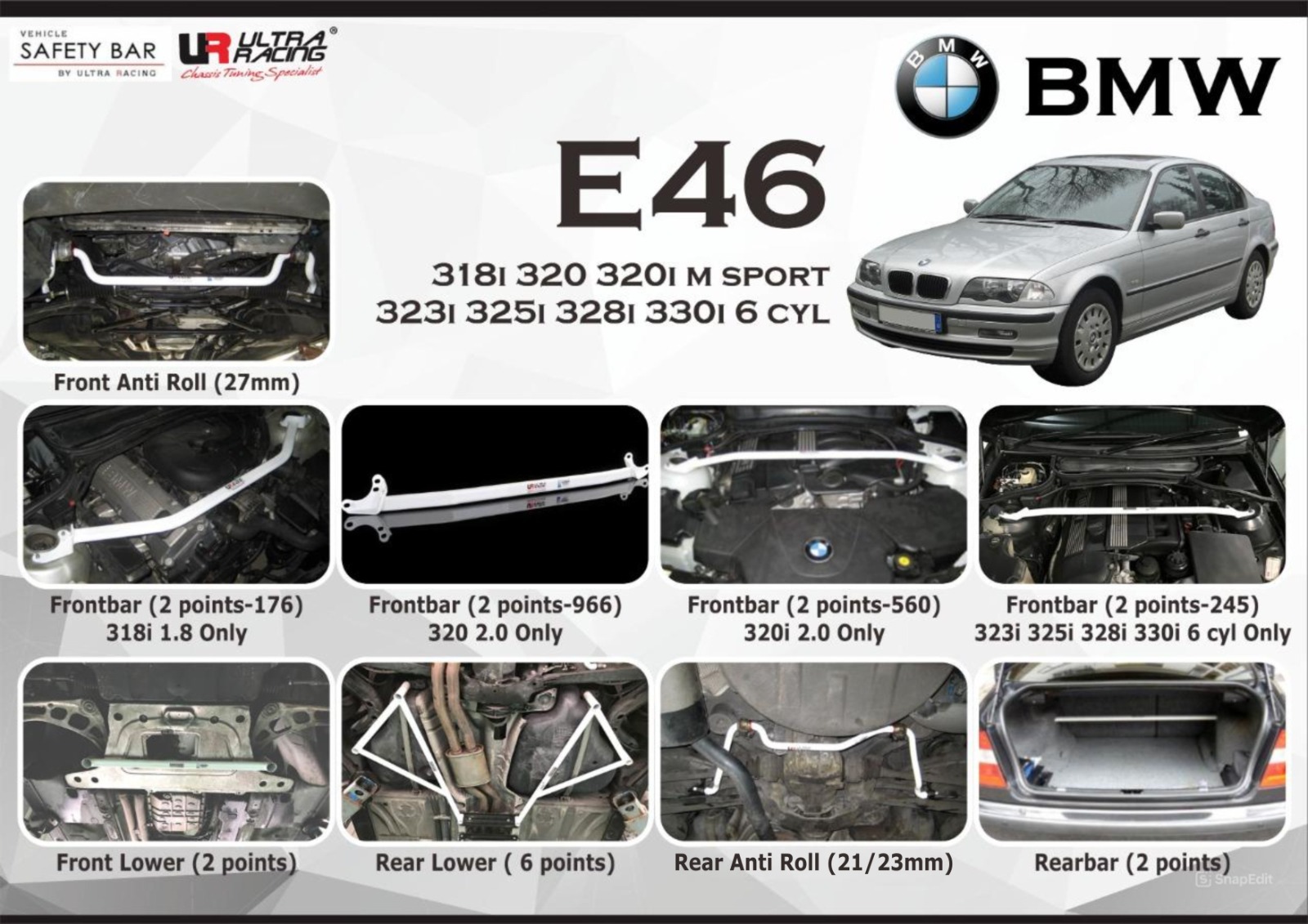 ULTRA RACING STABILISER BAR BMW E46