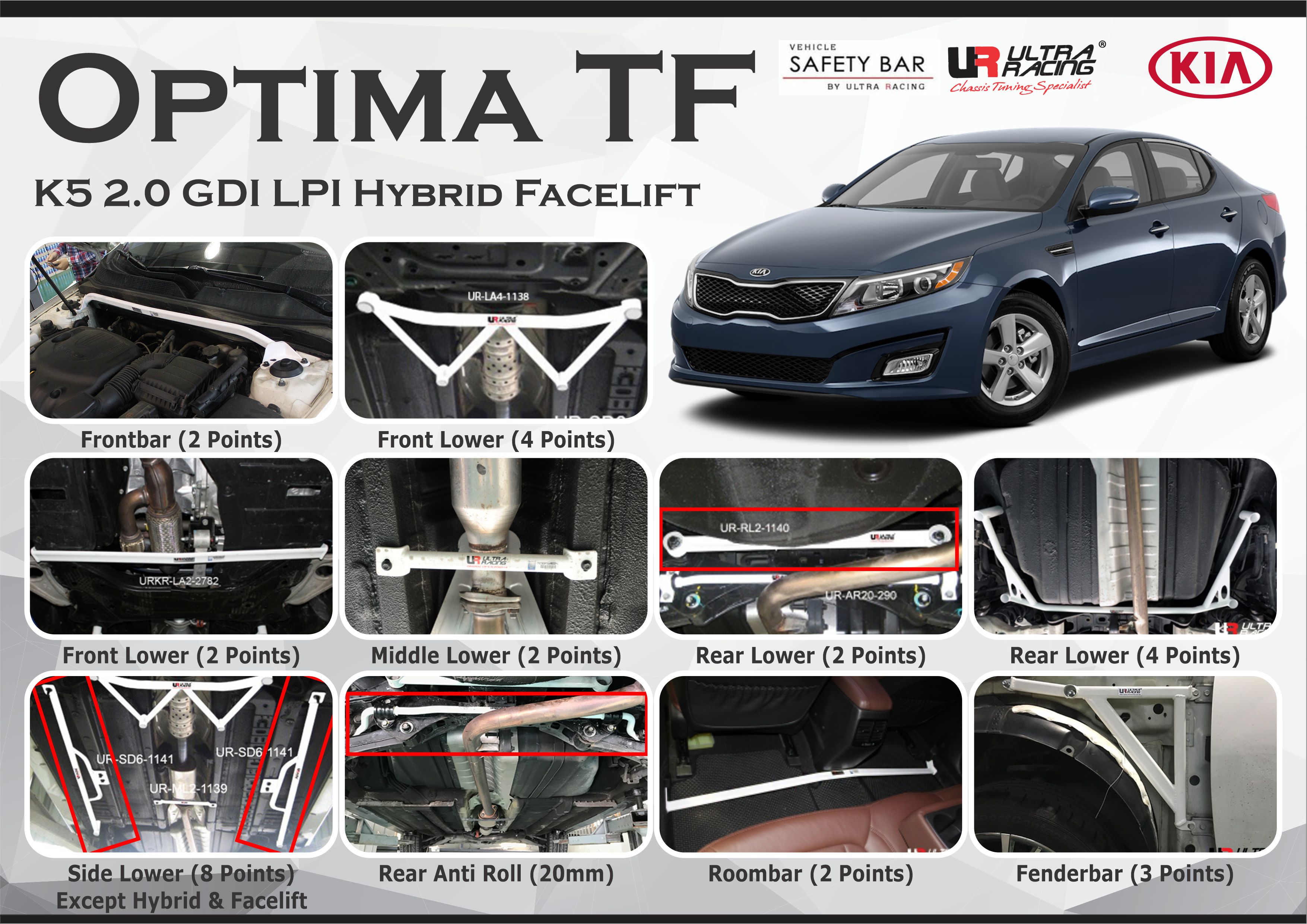 ULTRA RACING STABILISER BAR KIA OPTIMA TF K5 10+