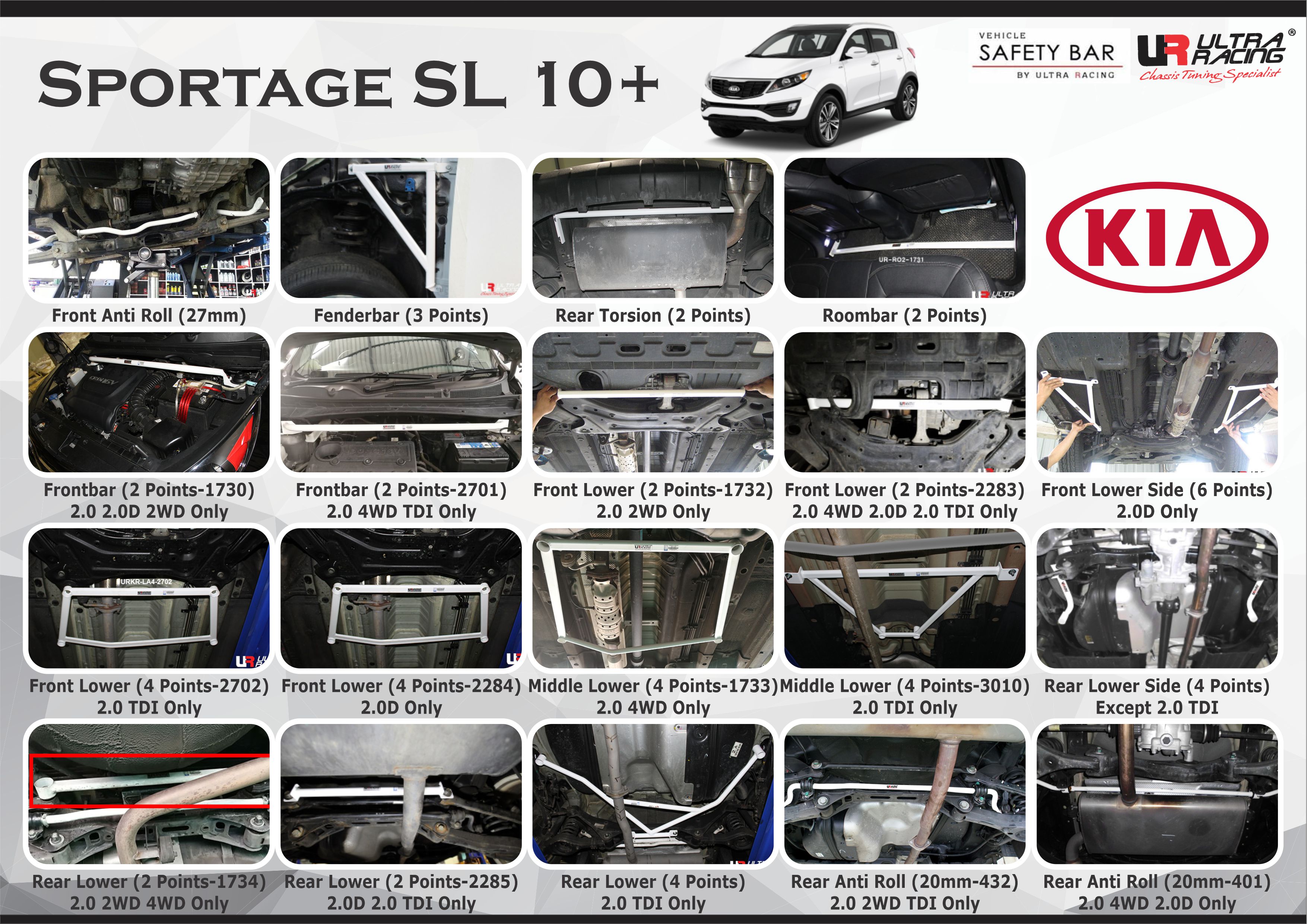 ULTRA RACING STABILISER BAR KIA SPORTAGE 10+
