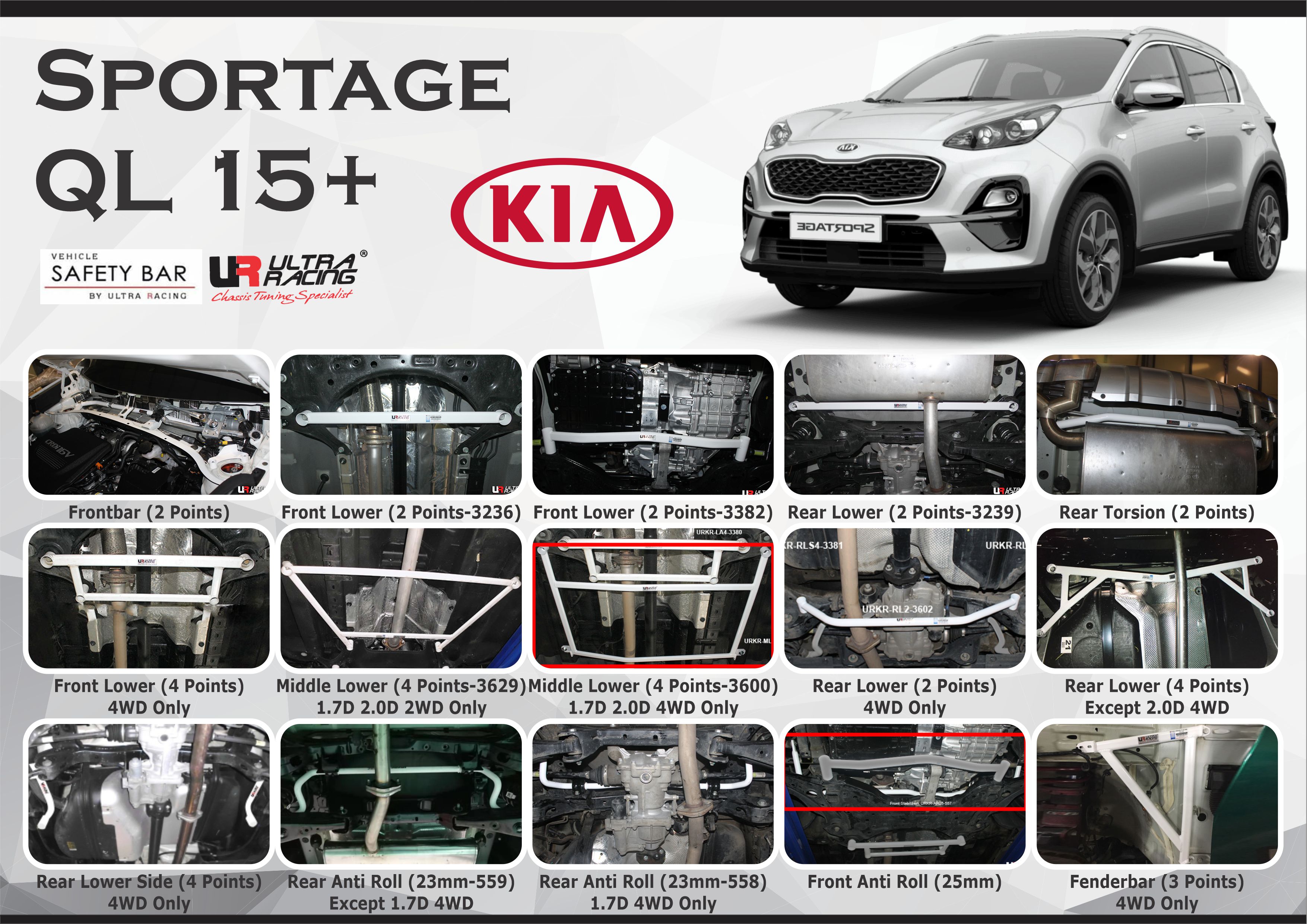 ULTRA RACING STABILISER BAR KIA SPORTAGE QL 17+
