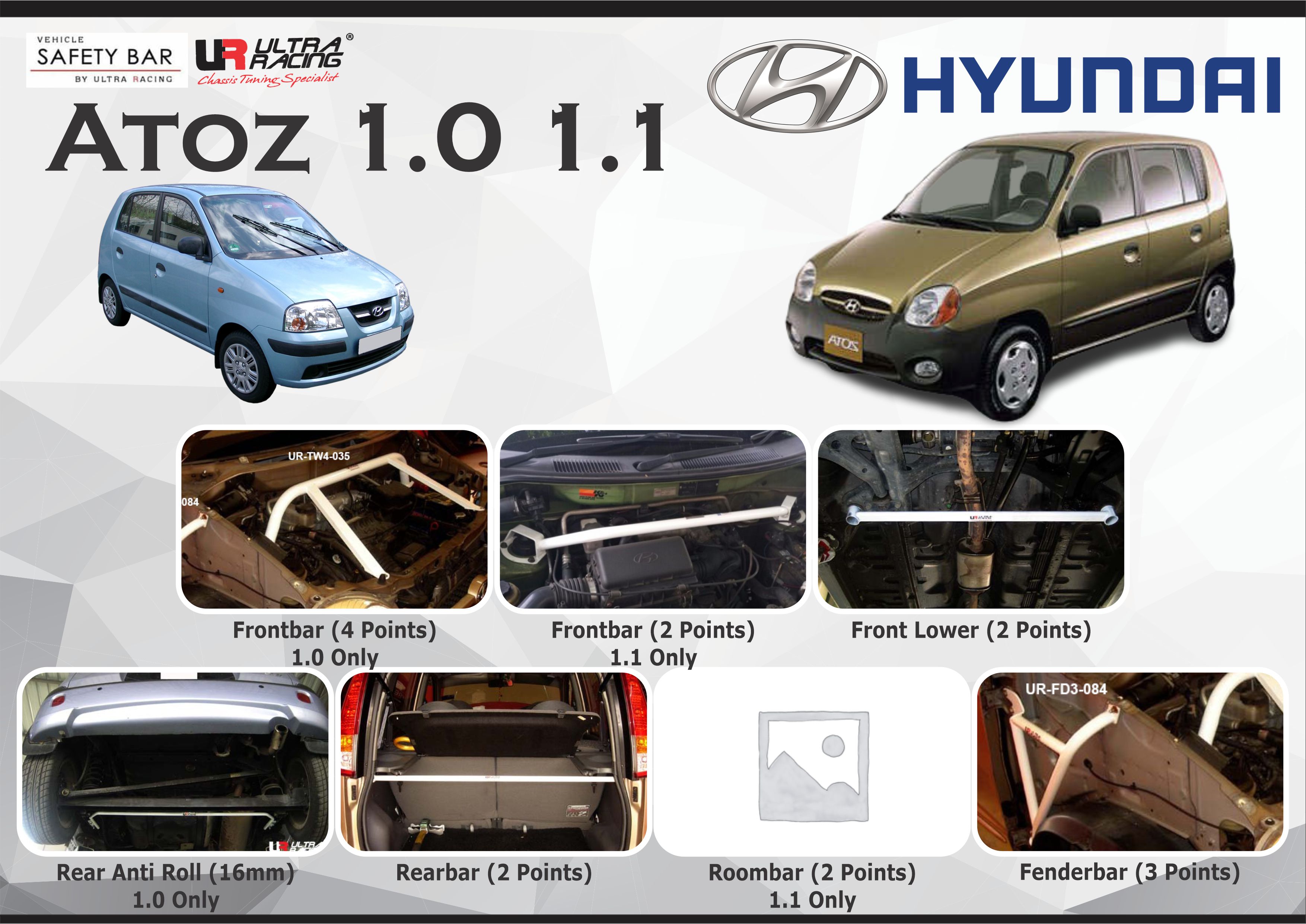 ULTRA RACING STABILISER BAR HYUNDAI ATOS 1.0 97+