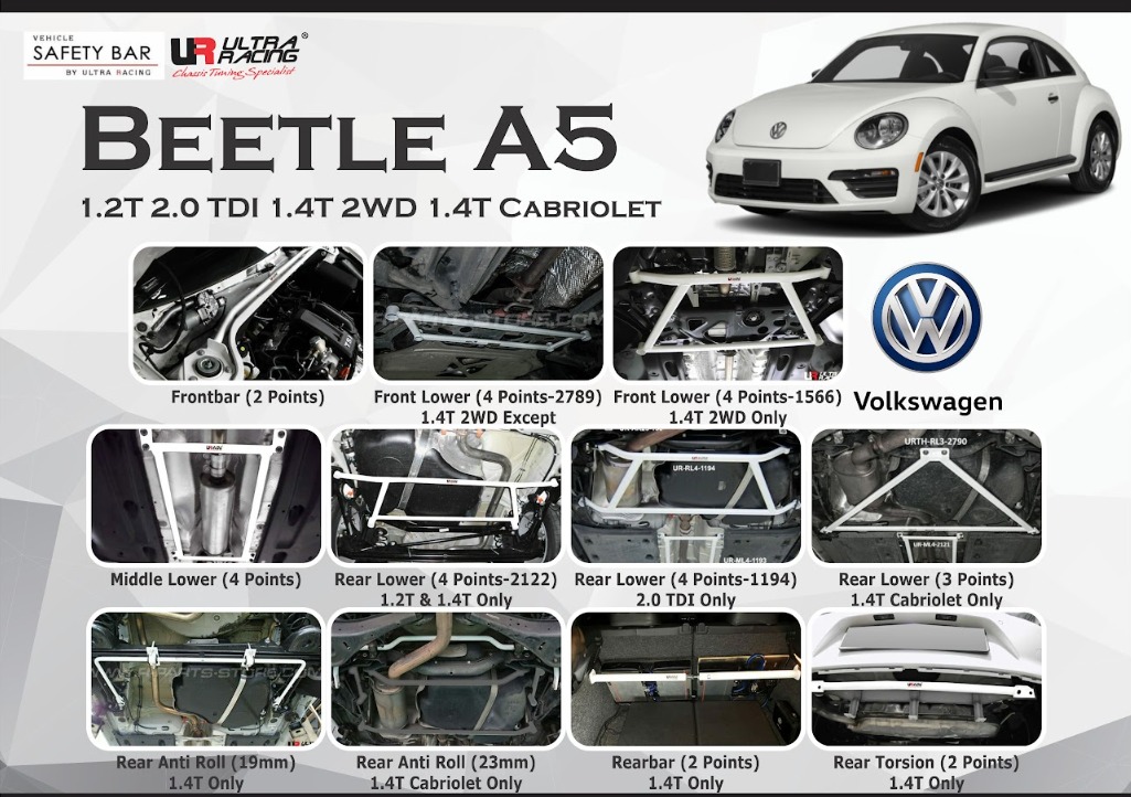ULTRA RACING STABILISER BAR VOLKSWAGEN BEETLE A5 11+