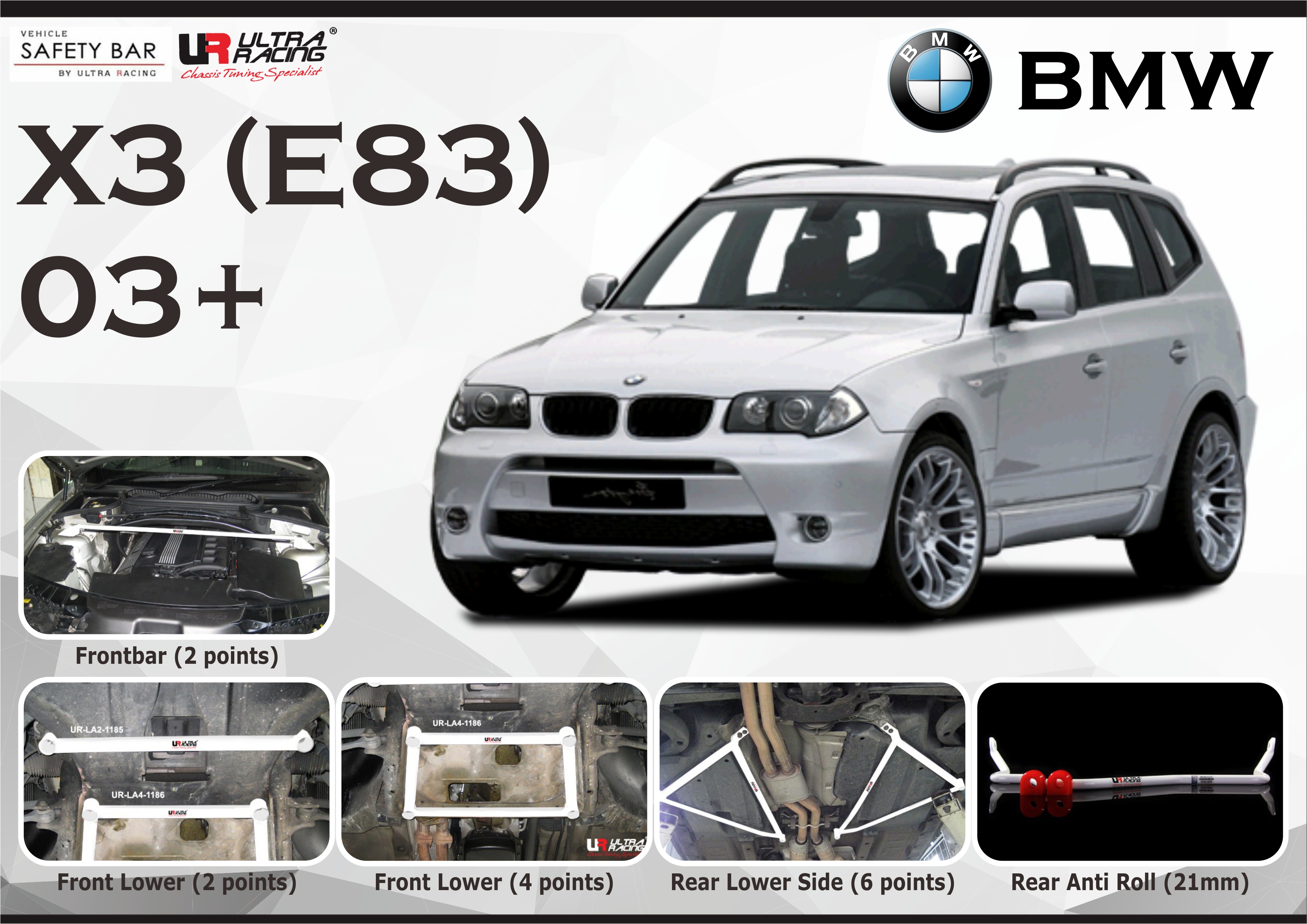 ULTRA RACING STABILISER BAR BMW X3 (E83) 03+