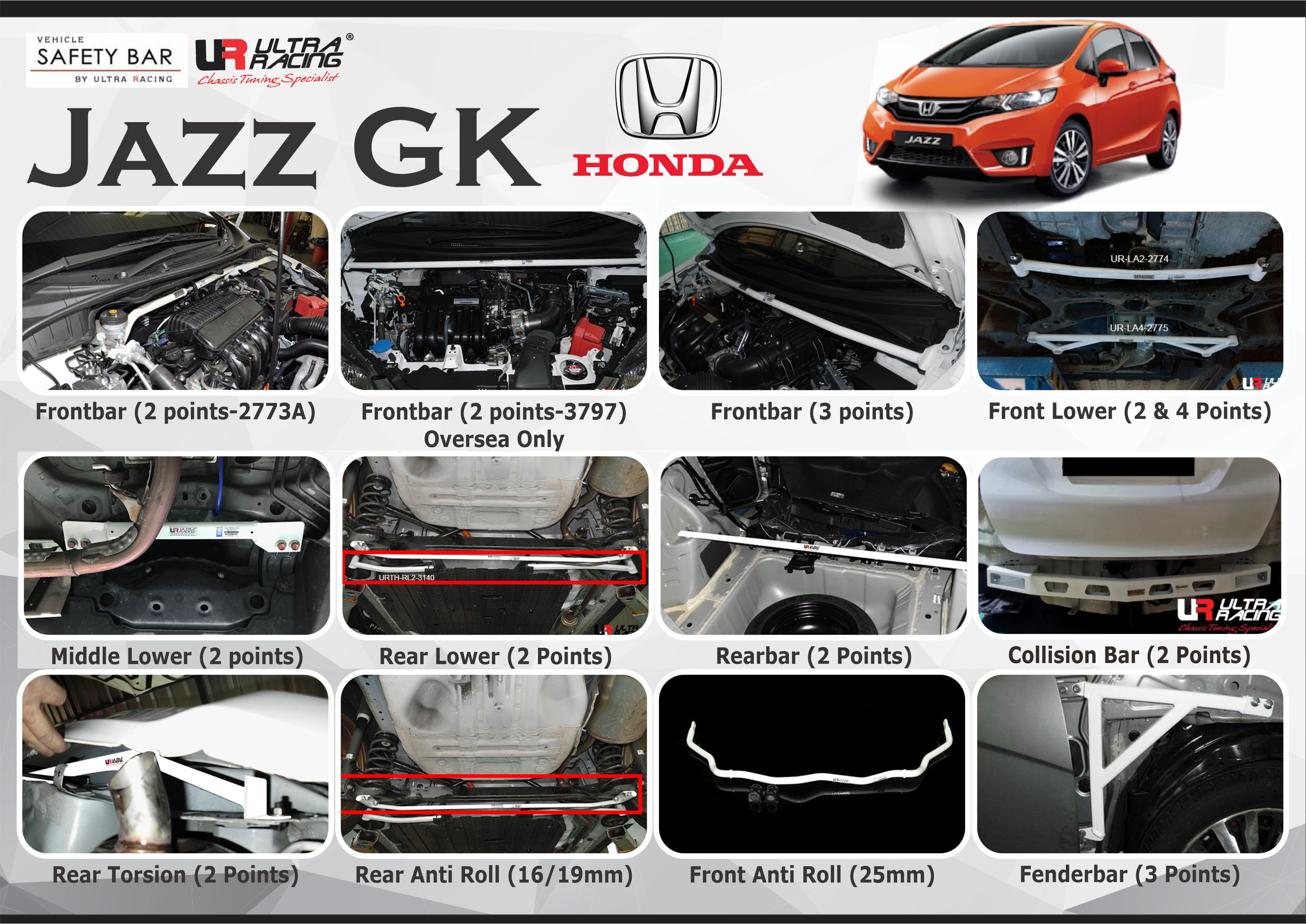 ULTRA RACING STABILISER BAR HONDA JAZZ GK 14+