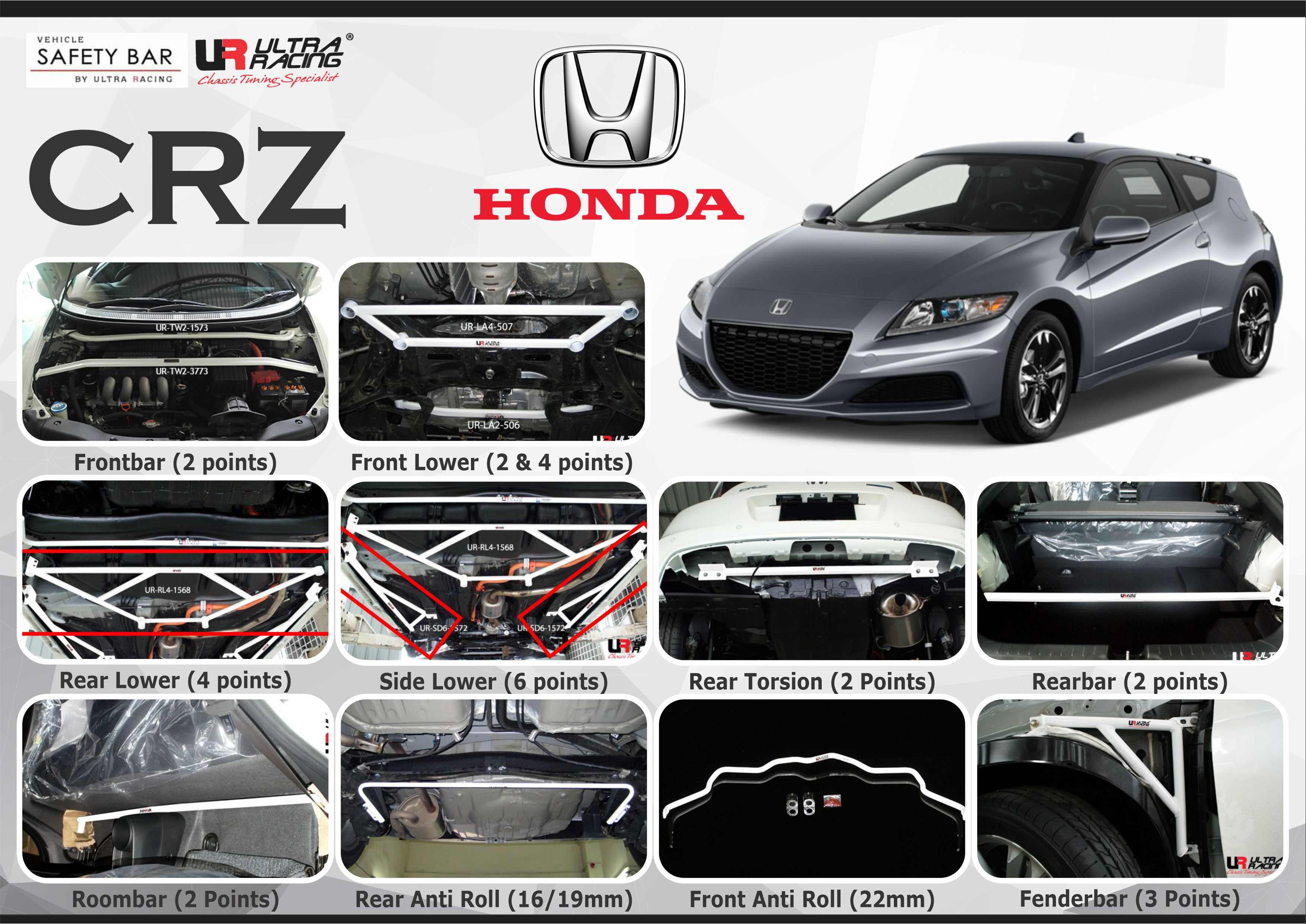 ULTRA RACING STABILISER BAR HONDA CRZ 10+