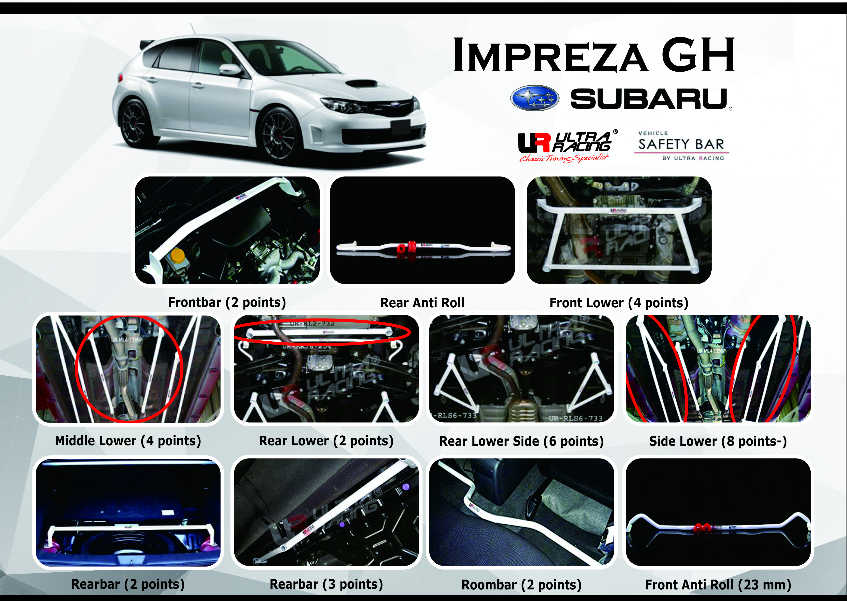 ULTRA RACING STABILISER BAR SUBARU Impreza GH (V.10) 09+