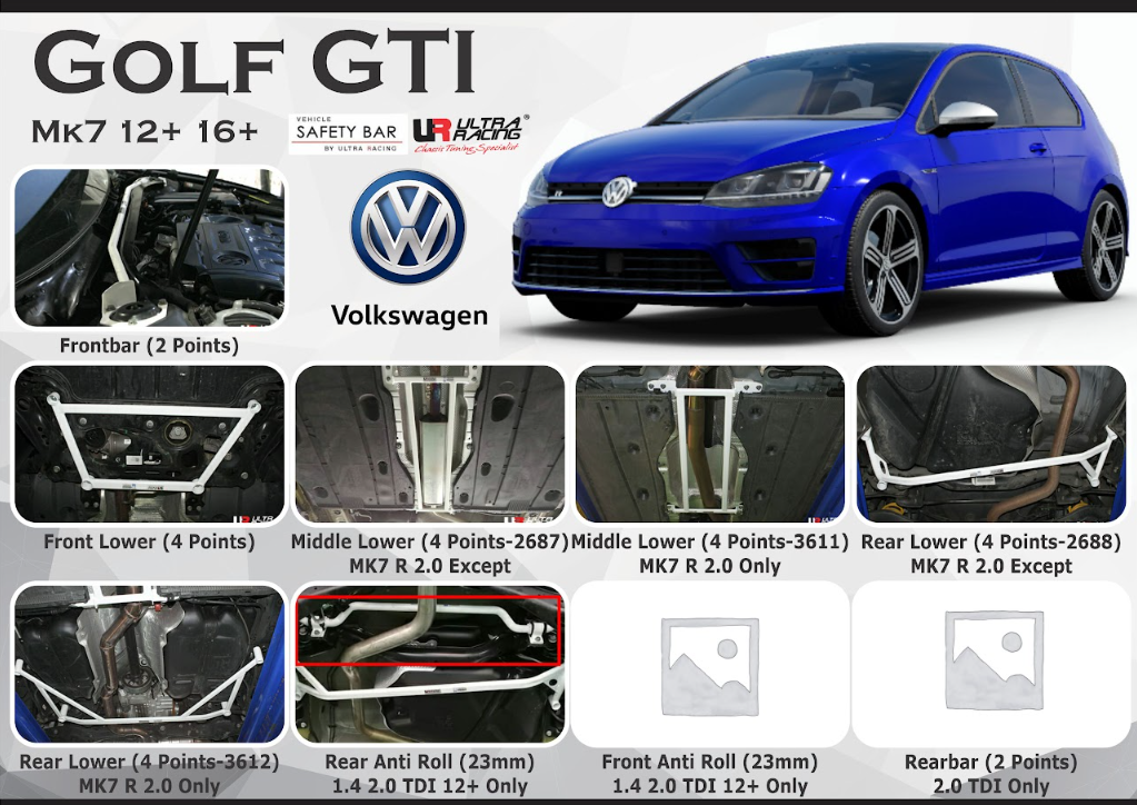 ULTRA RACING STABILISER BAR VOLKSWAGEN GOLF MK7