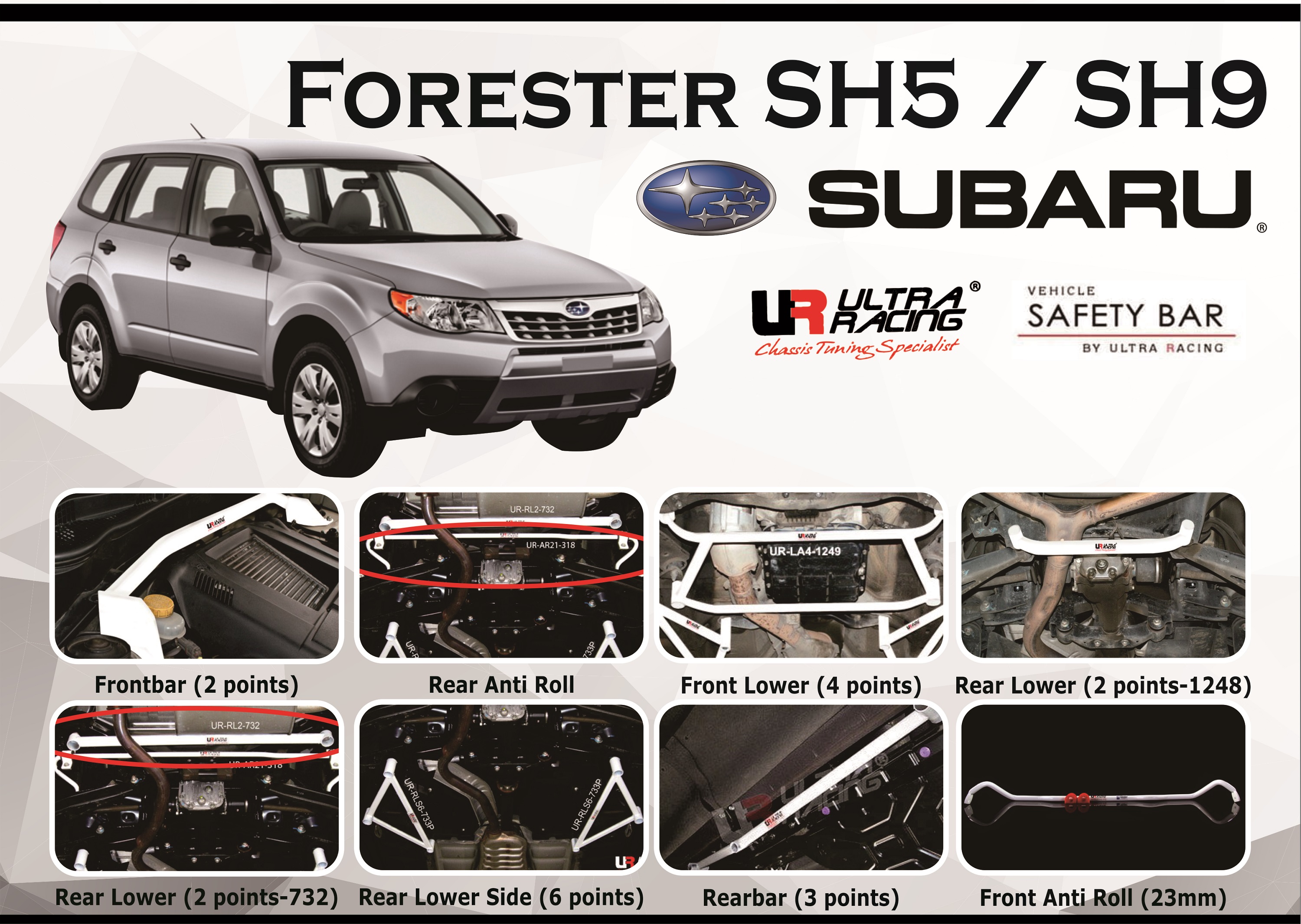 ULTRA RACING STABILISER BAR SUBARU Forester SH5