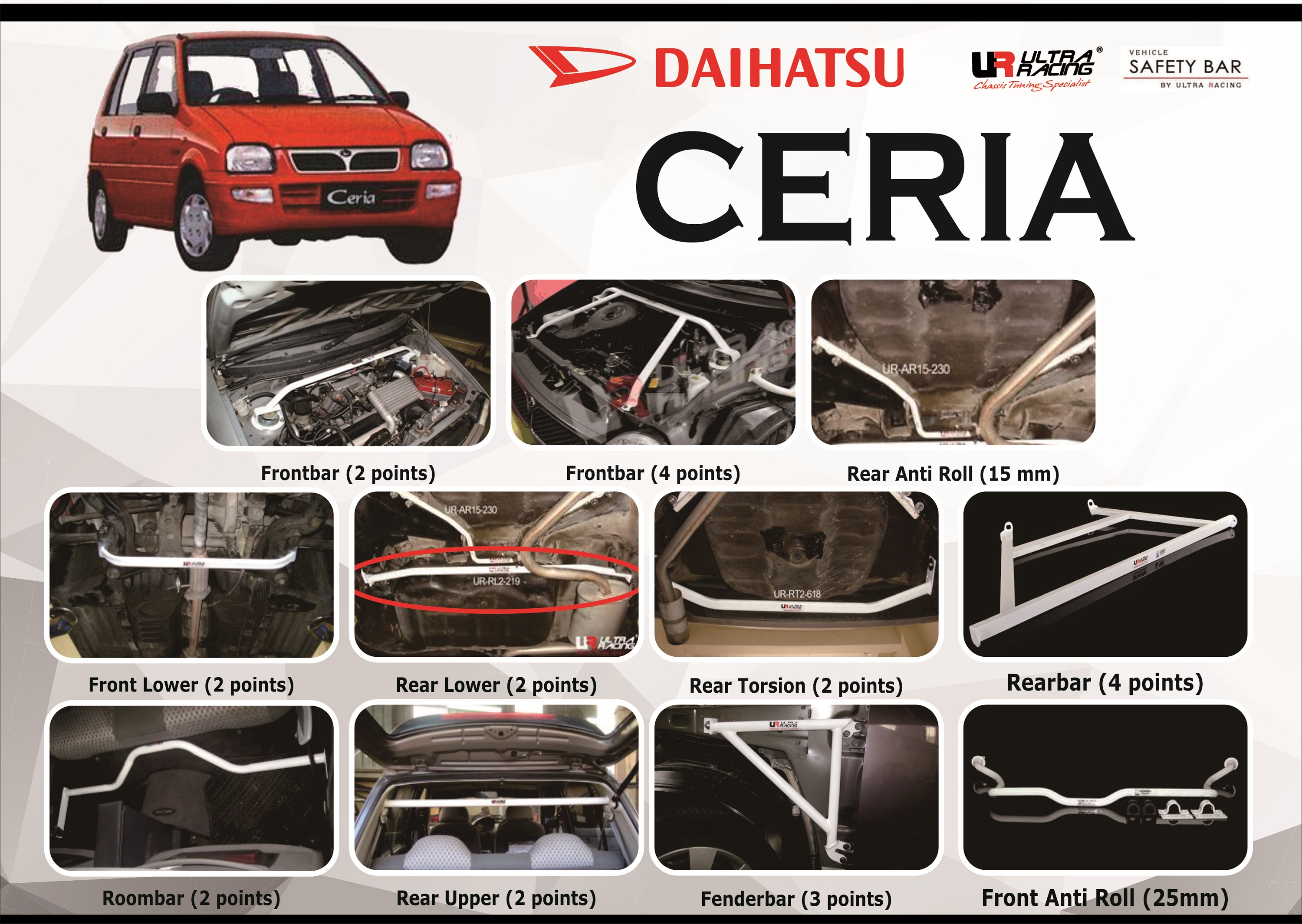 ULTRA RACING STABILISER BAR DAIHATSU CERIA