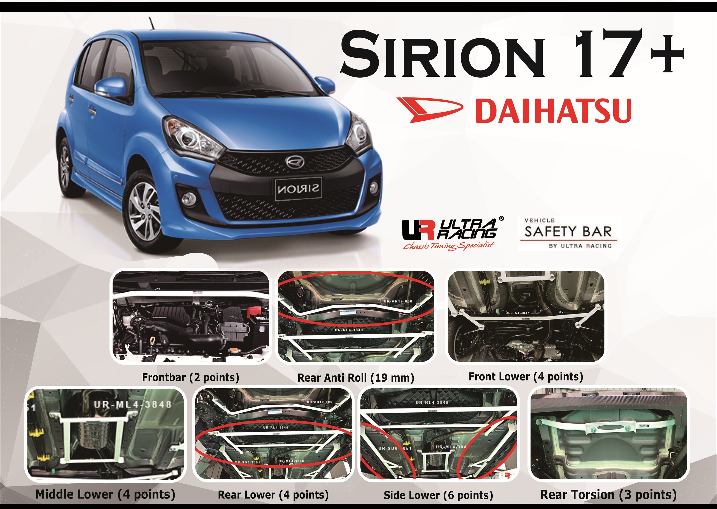 ULTRA RACING STABILISER BAR DAIHATSU SIRION 17+