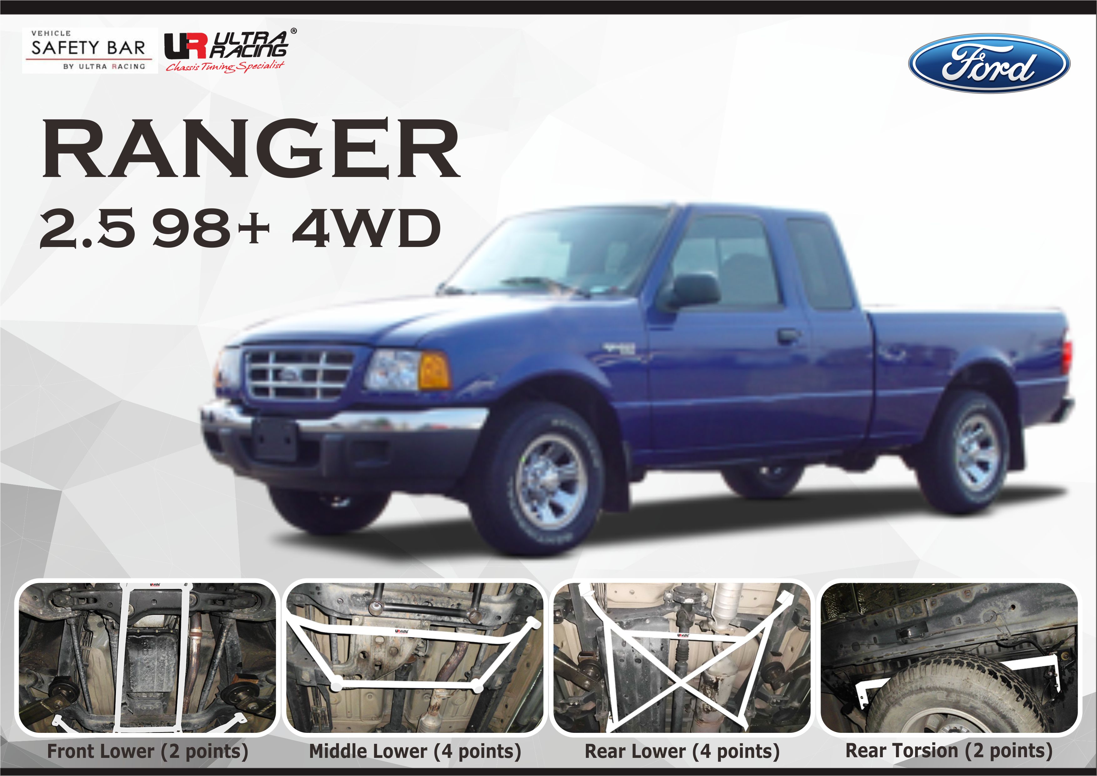 ULTRA RACING STABILISER BAR FORD RANGER 02+ 2.5L