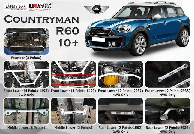 ULTRA RACING STABILISER BAR MINI Countryman R60 10+