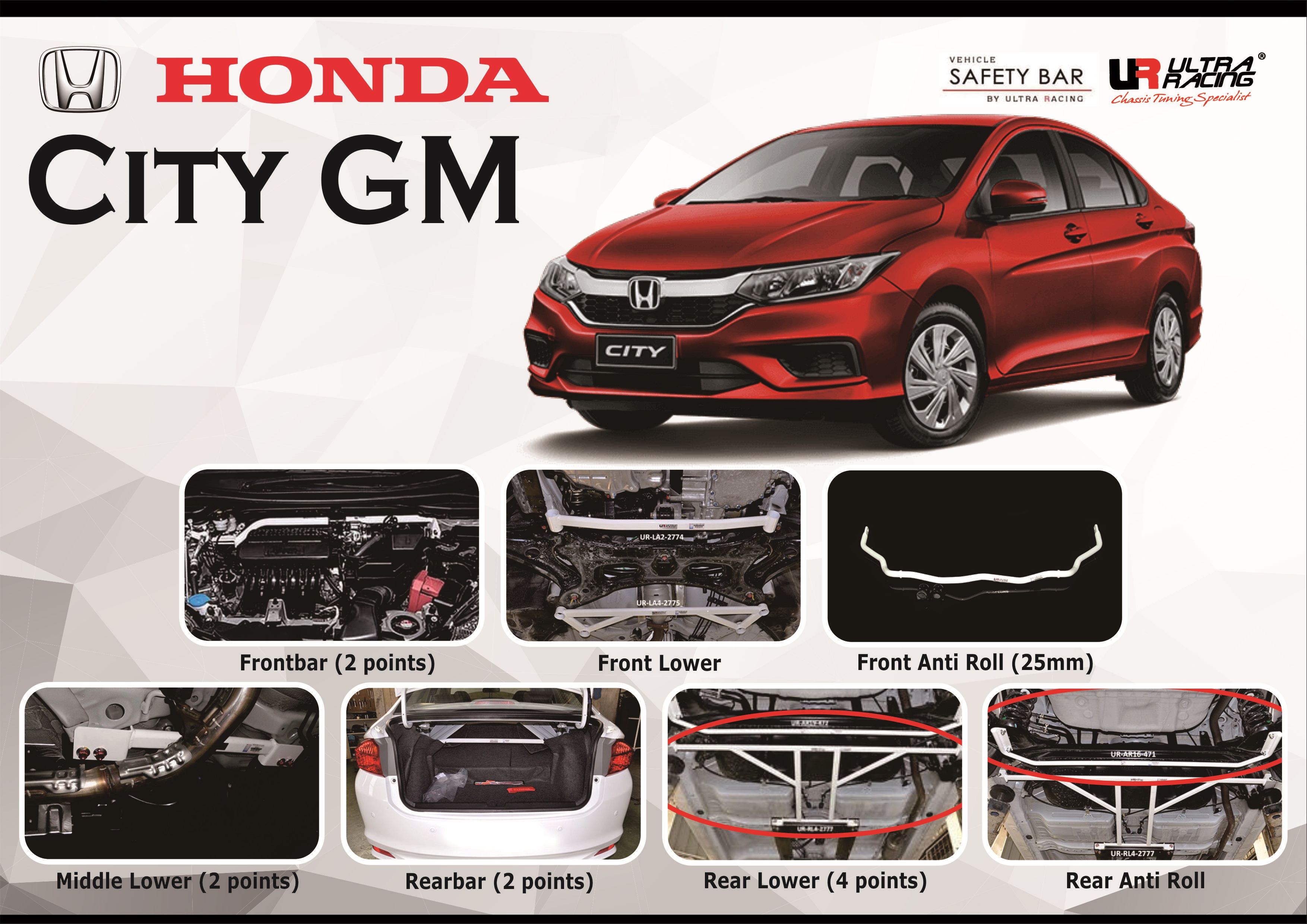 ULTRA RACING STABILISER BAR HONDA CITY GM 14+