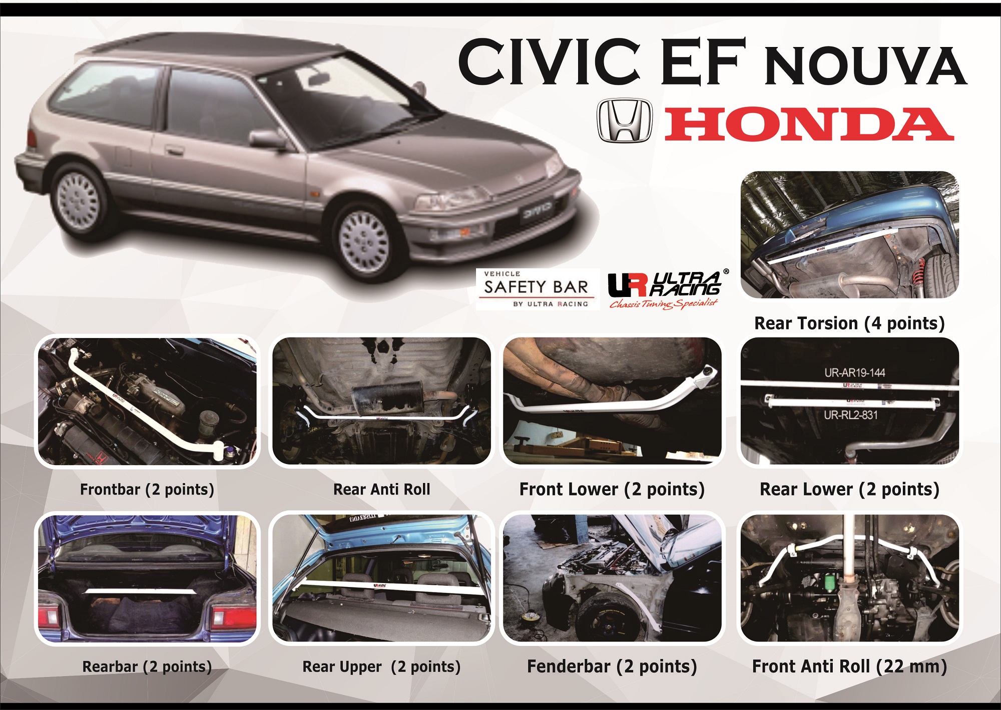 ULTRA RACING STABILISER BAR CIVIC EF NOUVA
