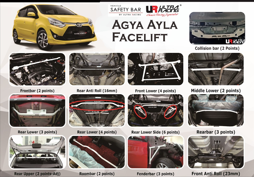 ULTRA RACING STABILISER BAR TOYOTA AGYA FACELIFT 17+