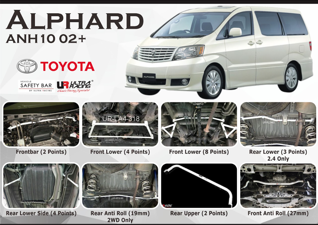 ULTRA RACING STABILISER BAR TOYOTA ALPHARD 02+