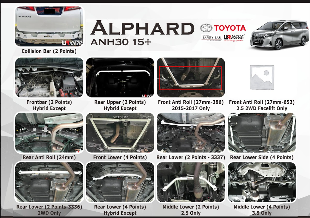 ULTRA RACING STABILISER BAR TOYOTA ALPHARD 15+