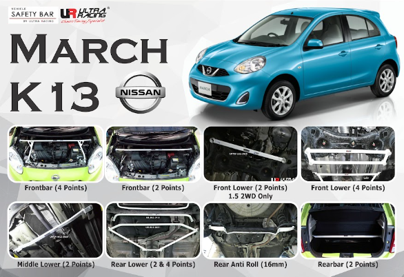 ULTRA RACING STABILISER BAR NISSAN March K13 12+