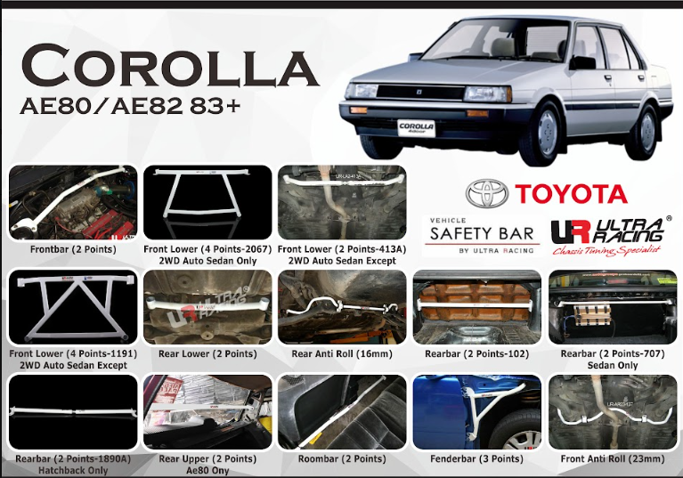 ULTRA RACING STABILISER BAR TOYOTA COROLLA GL AE80