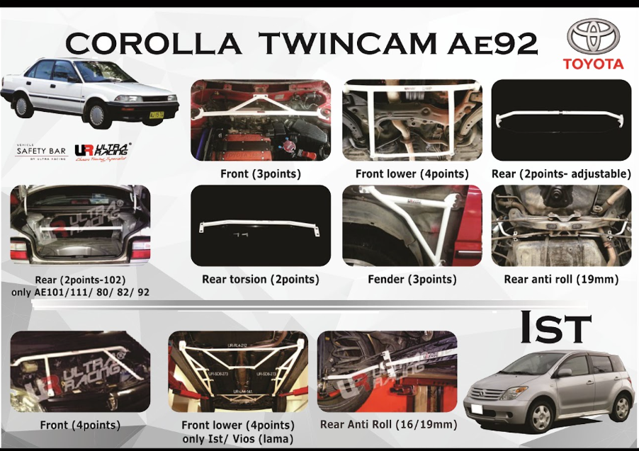 ULTRA RACING STABILISER BAR TOYOTA COROLLA TWINCAM AE92