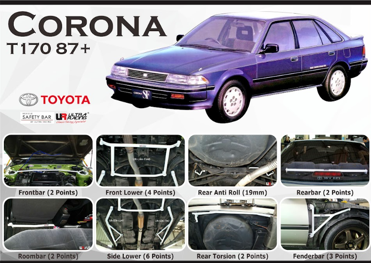 ULTRA RACING STABILISER BAR TOYOTA CORONA ST170 87+