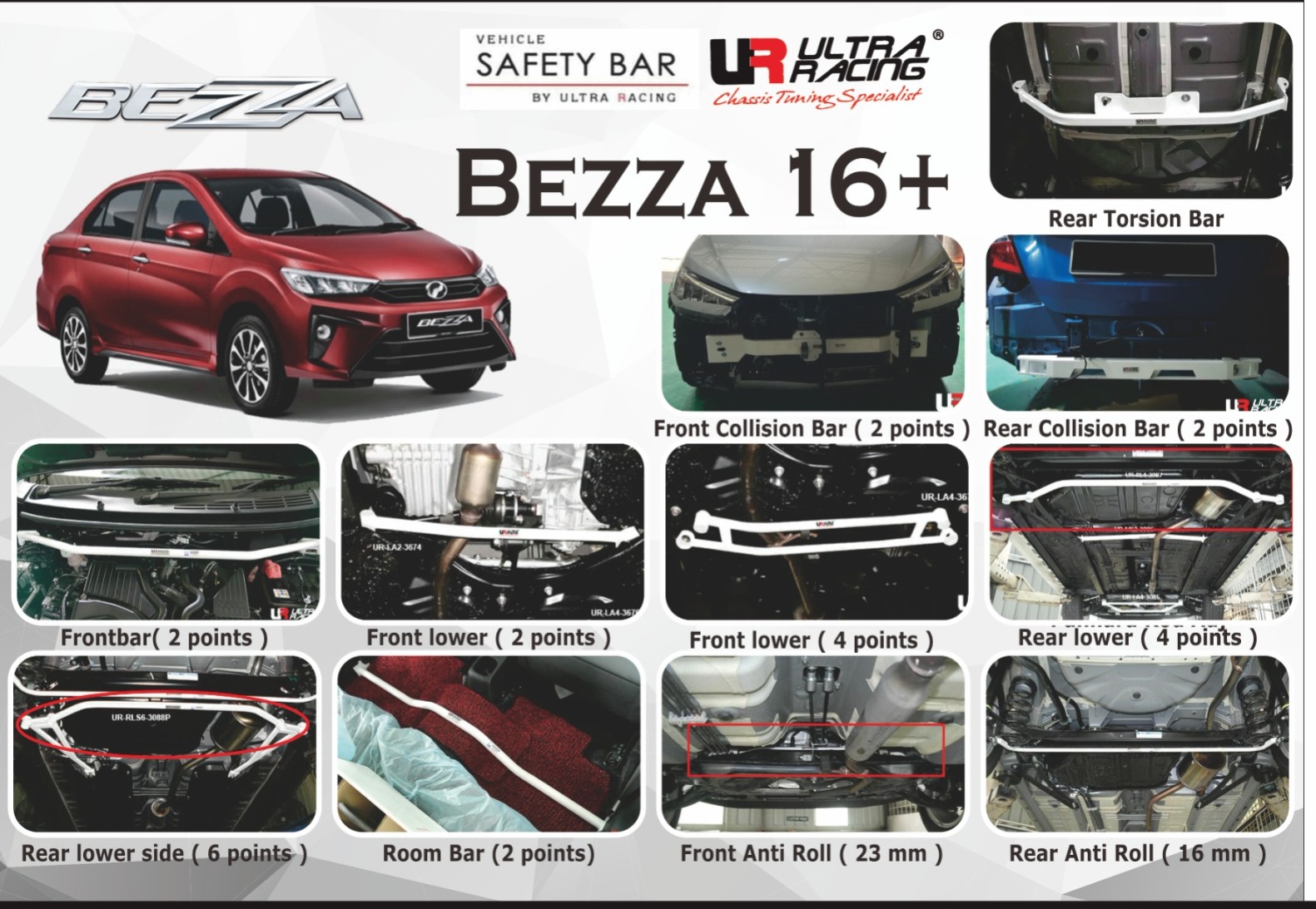 ULTRA RACING STABILISER BAR PERODUA Bezza 16+