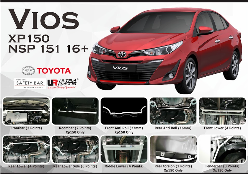 ULTRA RACING STABILISER BAR TOYOTA VIOS 17+